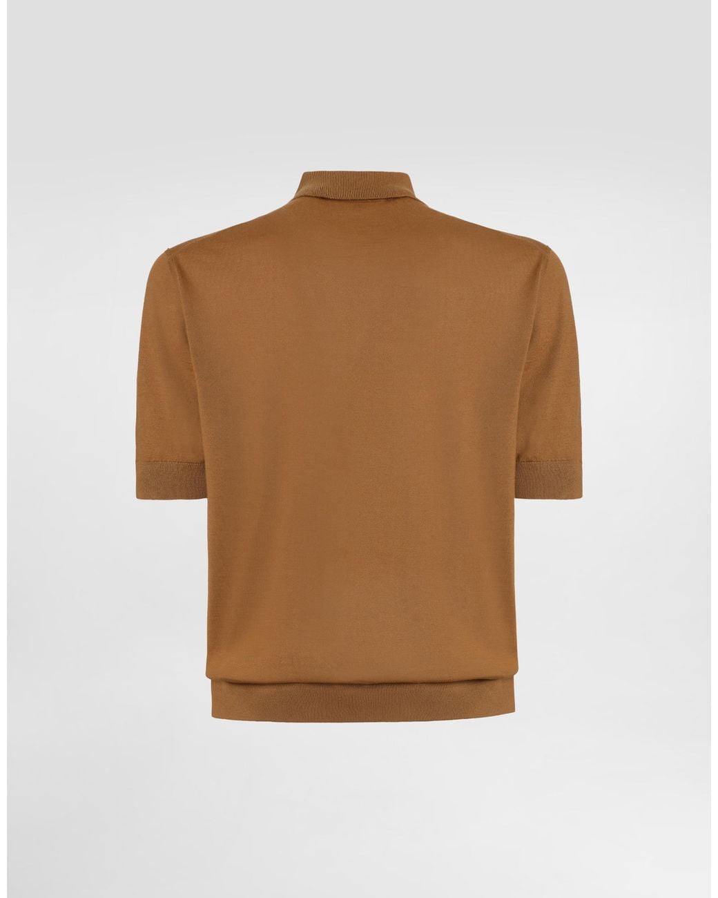 Dolce & Gabbana Brown Fine-Gauge Cashmere Polo Shirt for men