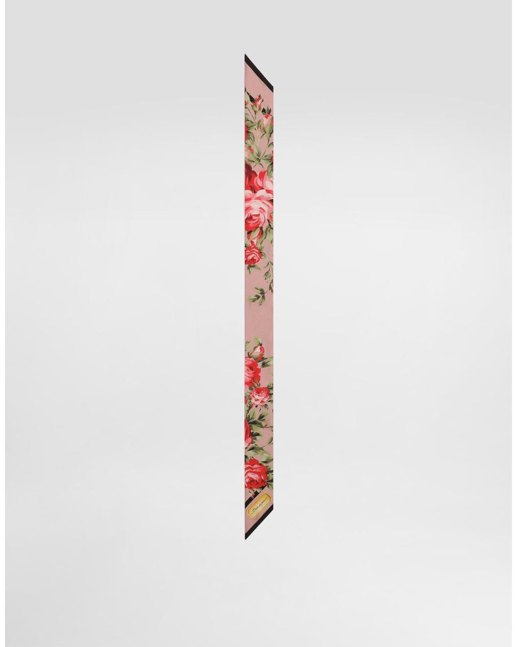 Dolce & Gabbana White Rose Bouquet-Print Silk Twill Bandeau 6X100