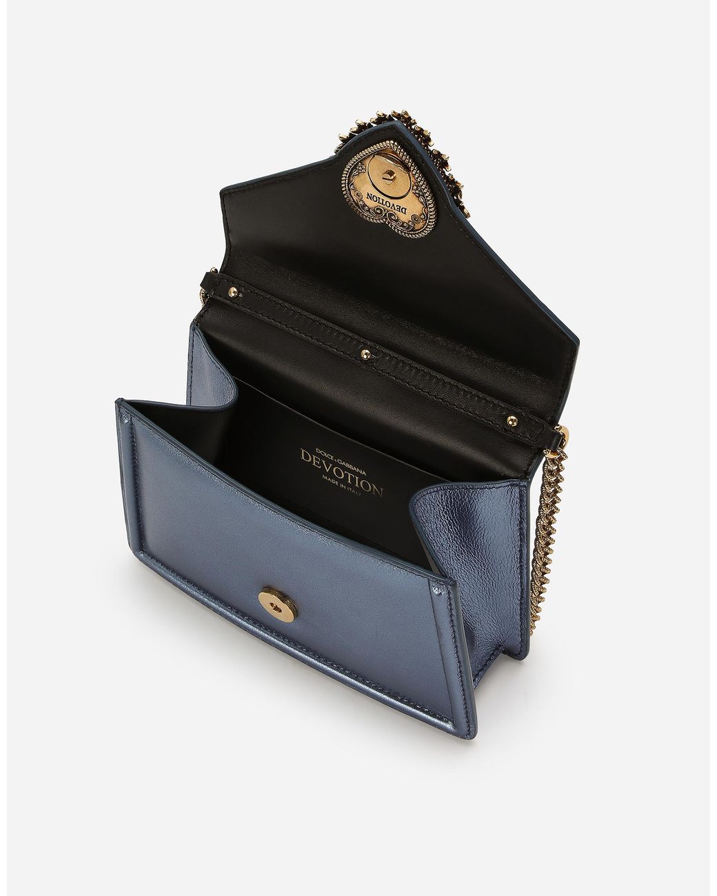 Dolce & Gabbana Blue Small Devotion Top-Handle Bag