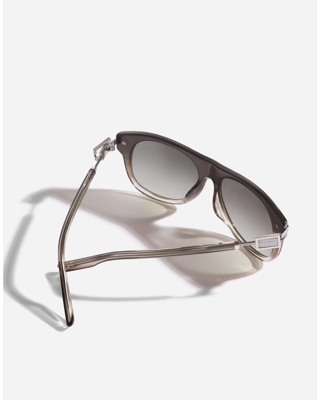 Dolce & Gabbana Gray Metal Plaque Sunglasses