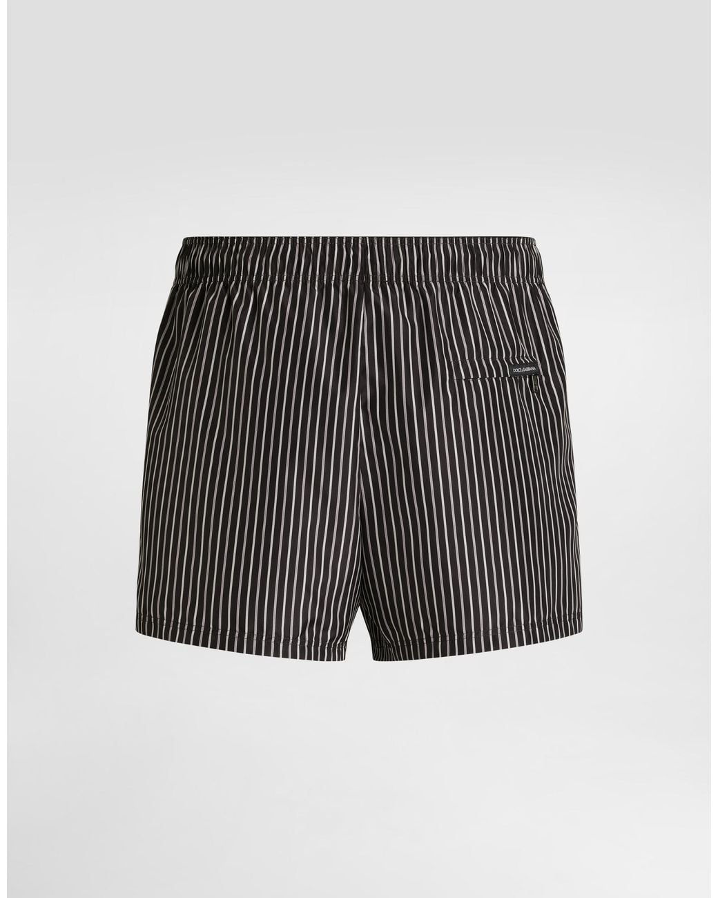 Dolce & Gabbana Gray Stripe-Print Short Swim Boxers for men