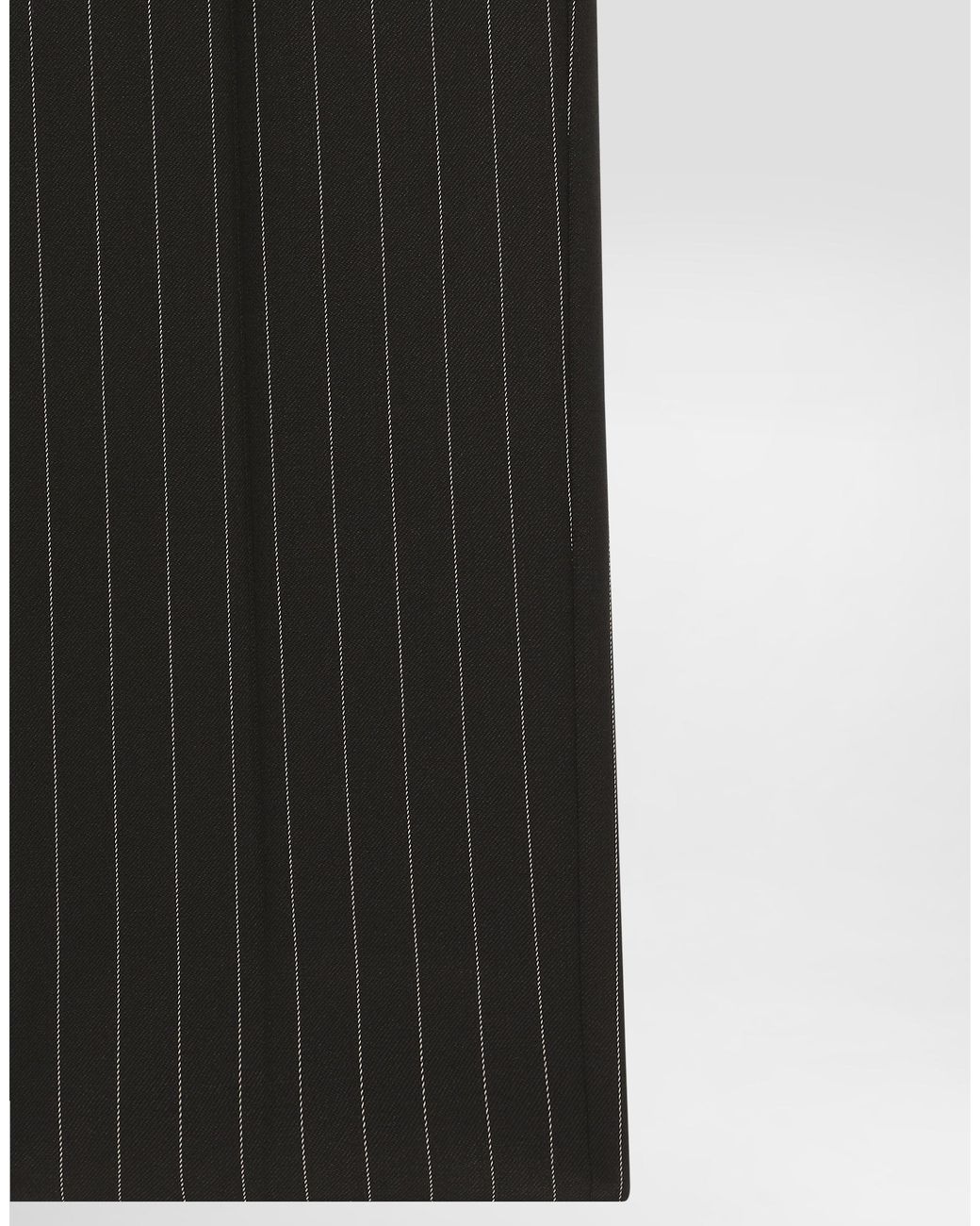 Dolce & Gabbana Black Wool-blend Pinstripe Trousers