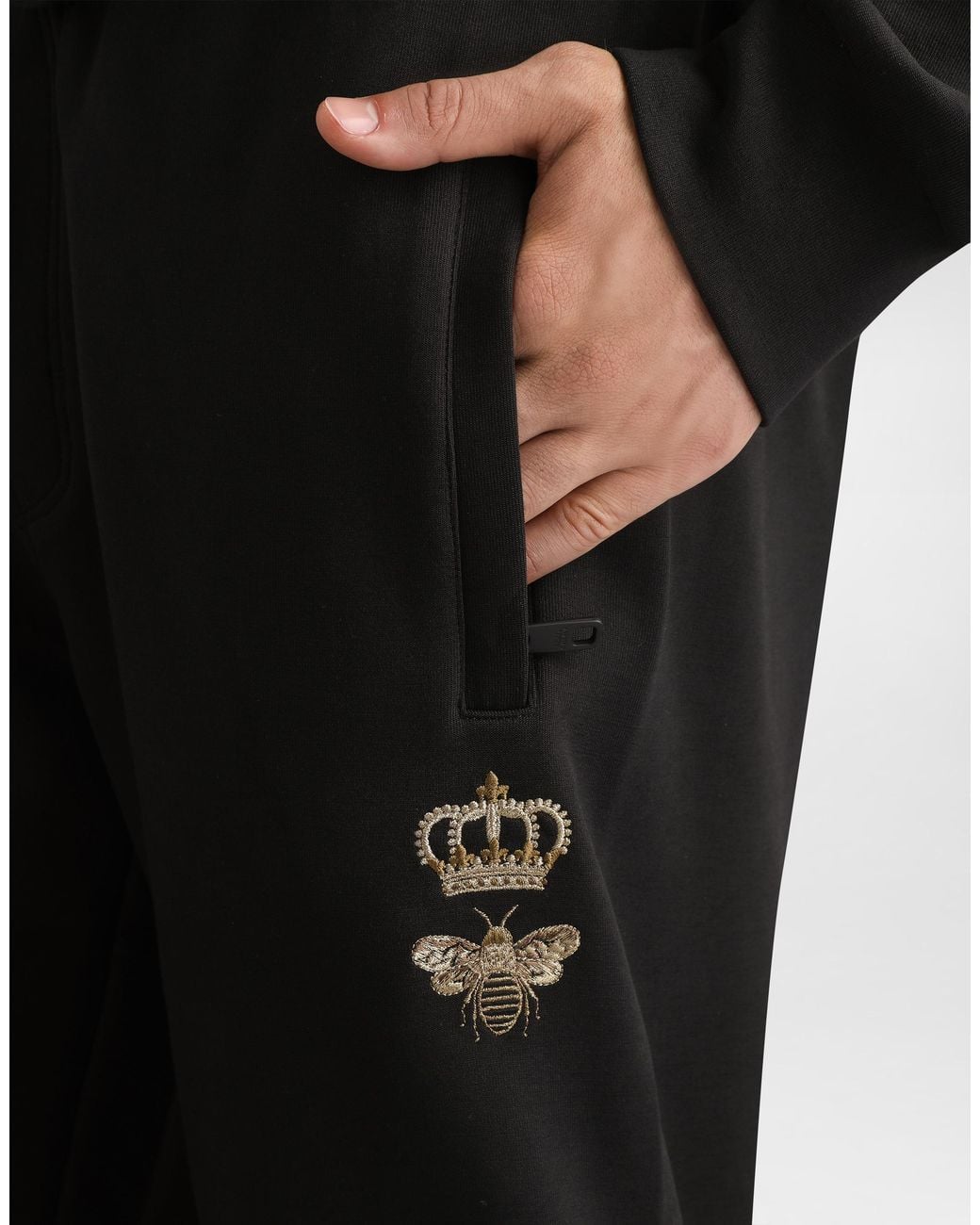 メンズ Dolce & Gabbana ジョギングバミューダパンツ ジャージー エンブロイダリー Black