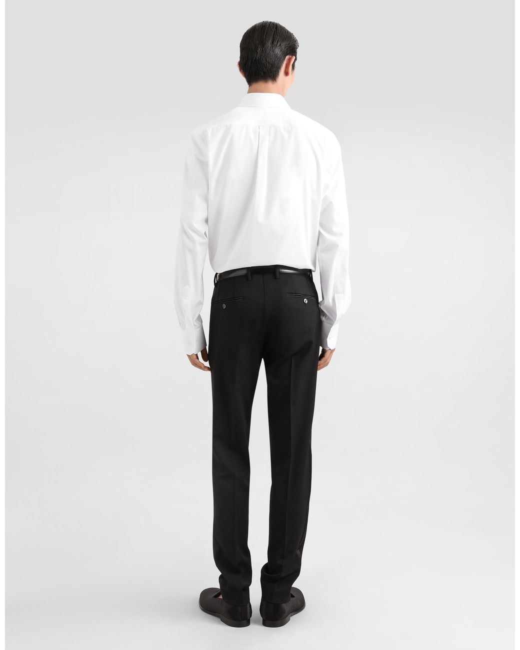 Dolce & Gabbana White Cotton Shirt With Heraldic Patch for men
