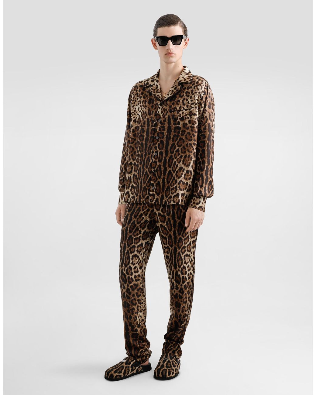Dolce & Gabbana Natural Silk Pajama Pants for men