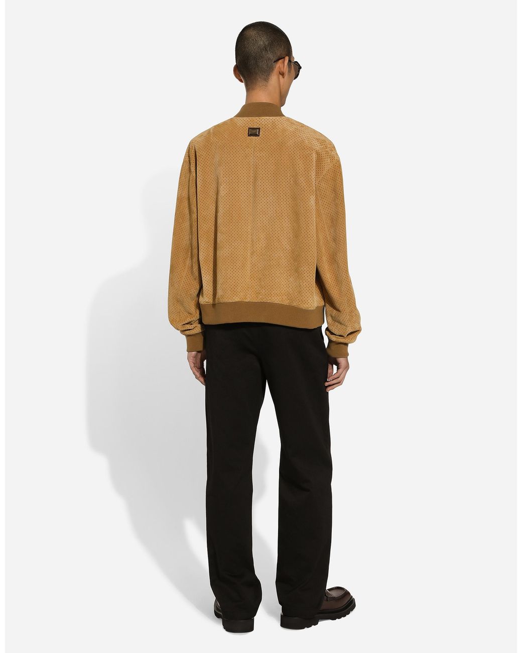 メンズ Dolce & Gabbana パーフォレーテッド スエード ジャケット Brown