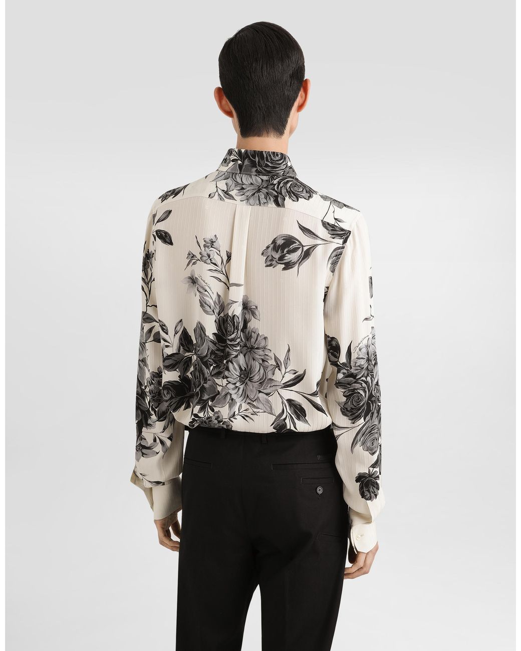 Dolce & Gabbana Natural Flower Bouquet-Print Jacquard Shirt for men
