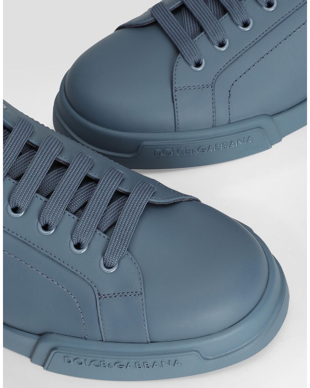 Dolce & Gabbana Blue Portofino Light Strobel Calfskin Sneakers for men