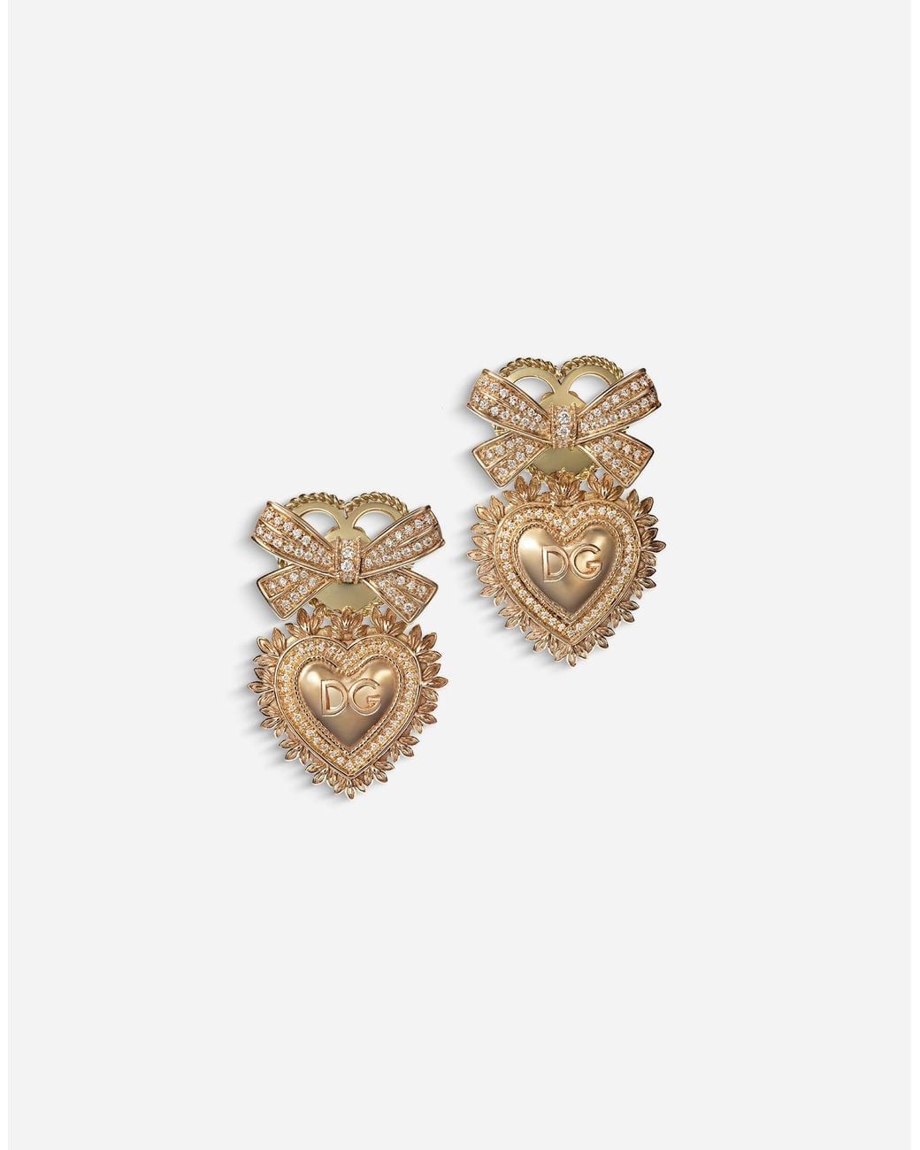 Dolce & Gabbana Multicolor Devotion Earrings 18 Carat And Diamonds