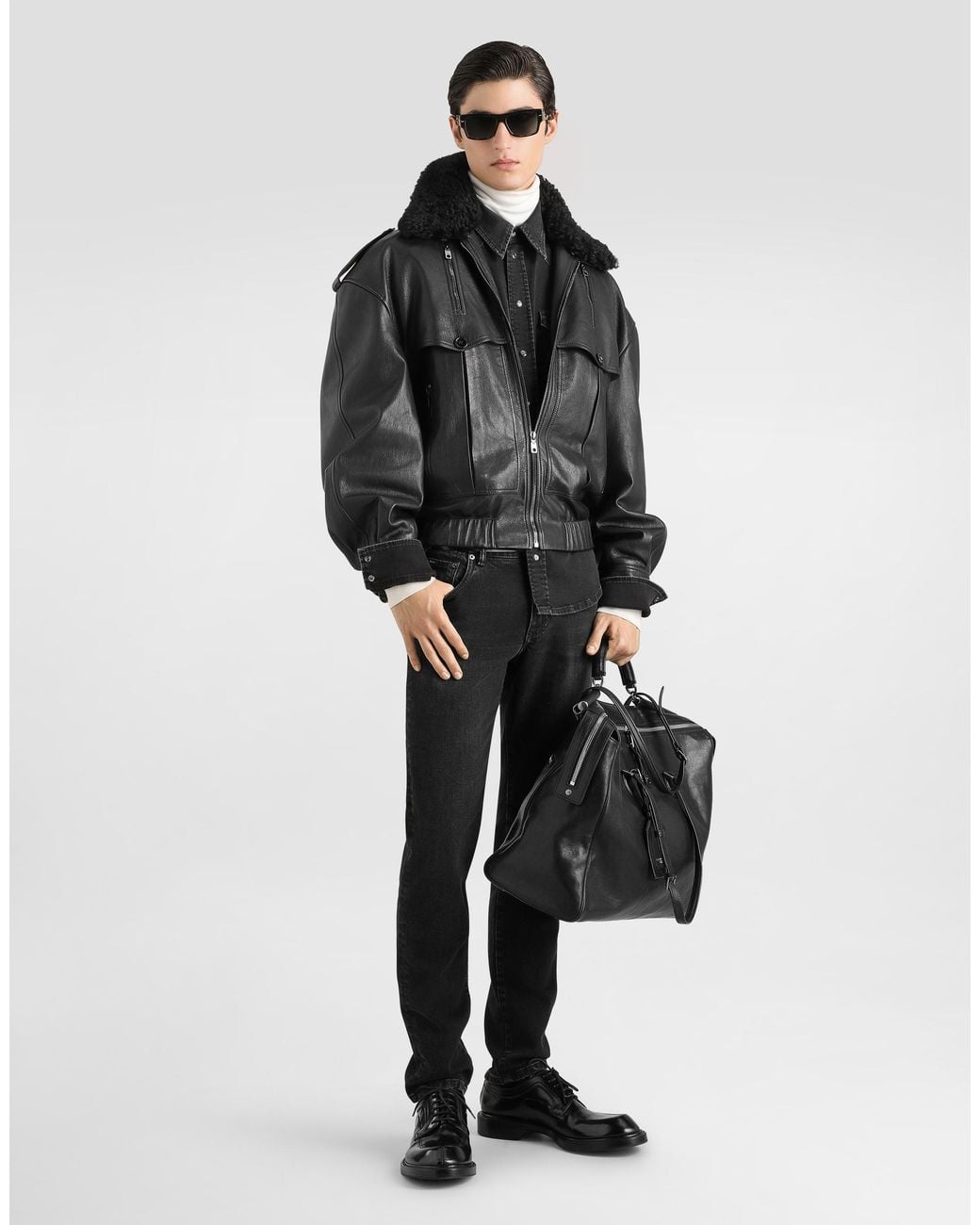 Dolce & Gabbana Black Goatskin Jacket for men