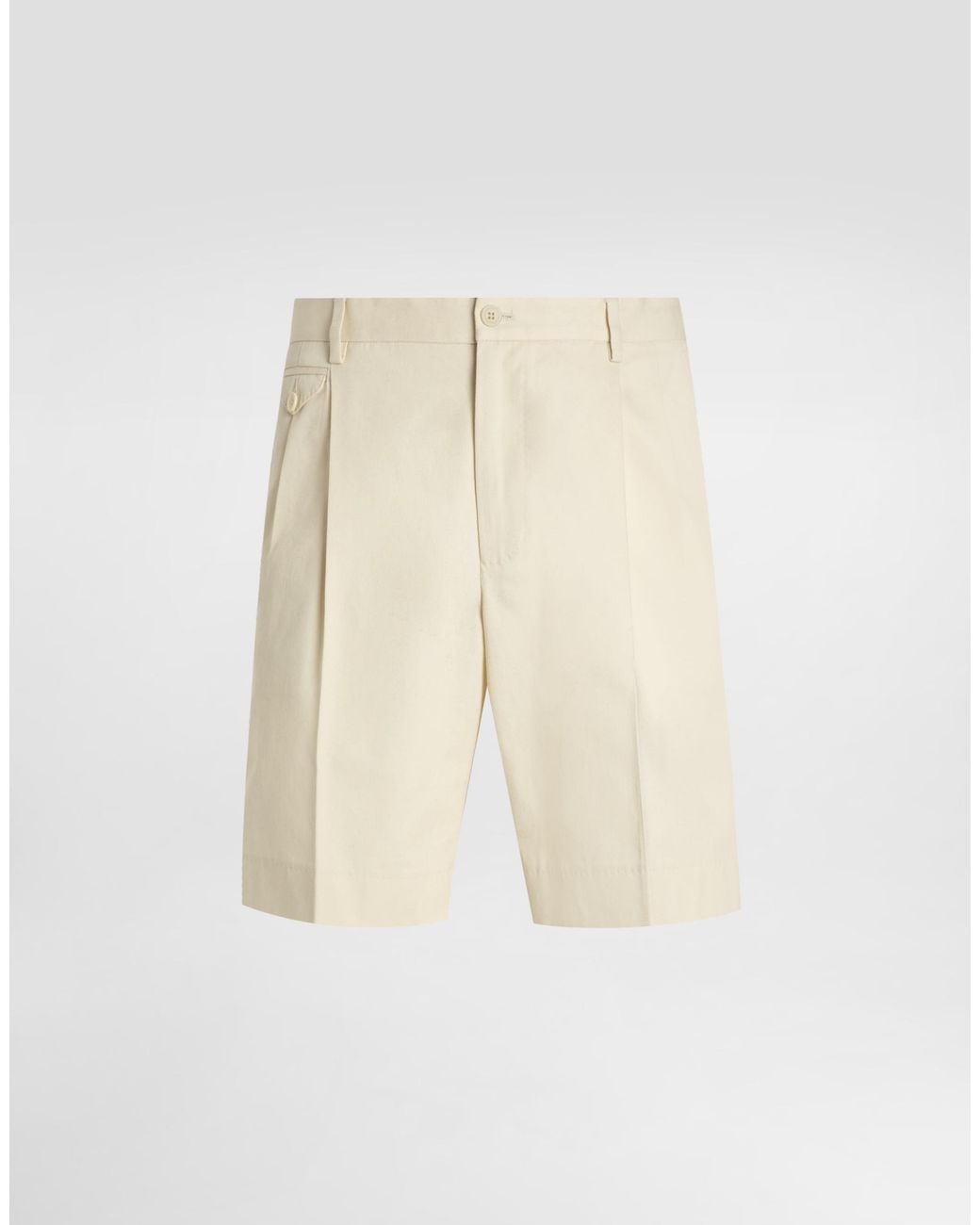 Dolce & Gabbana Natural Cotton Gabardine Bermuda Shorts for men