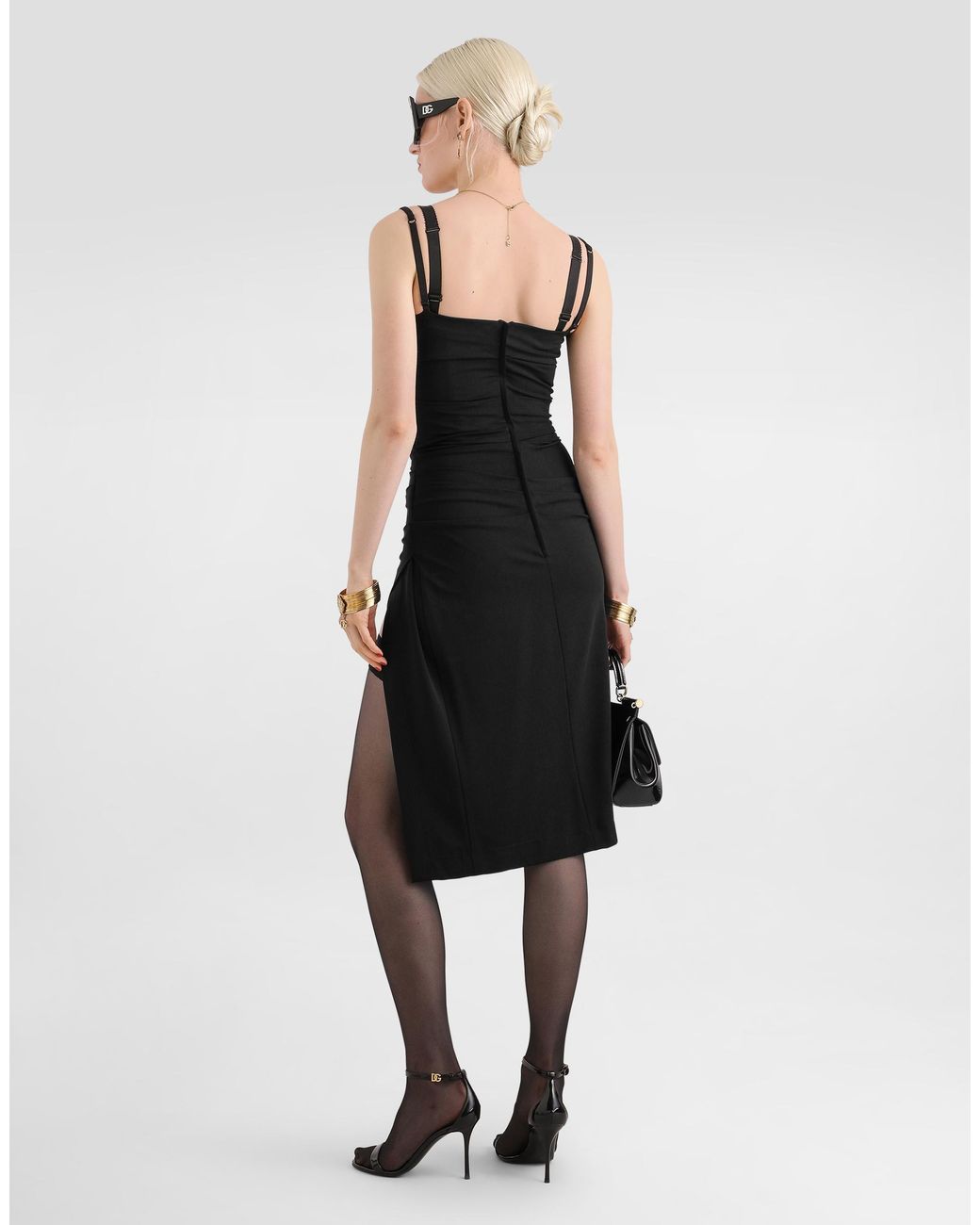 Dolce & Gabbana Black Viscose Jersey Dress