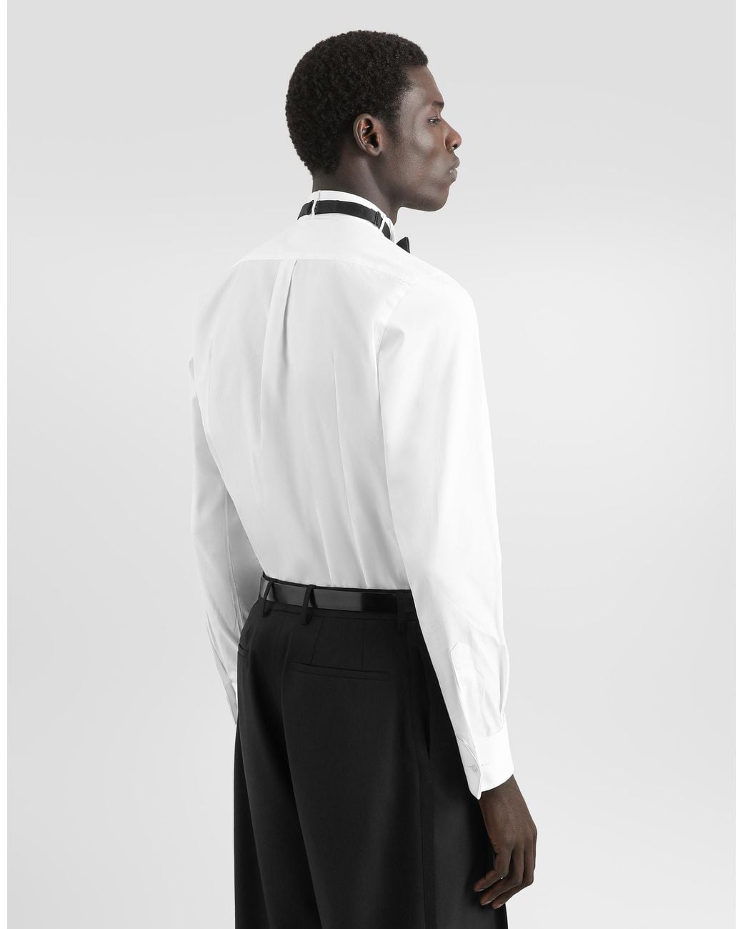 Dolce & Gabbana White Tuxedo Cotton Shirt for men