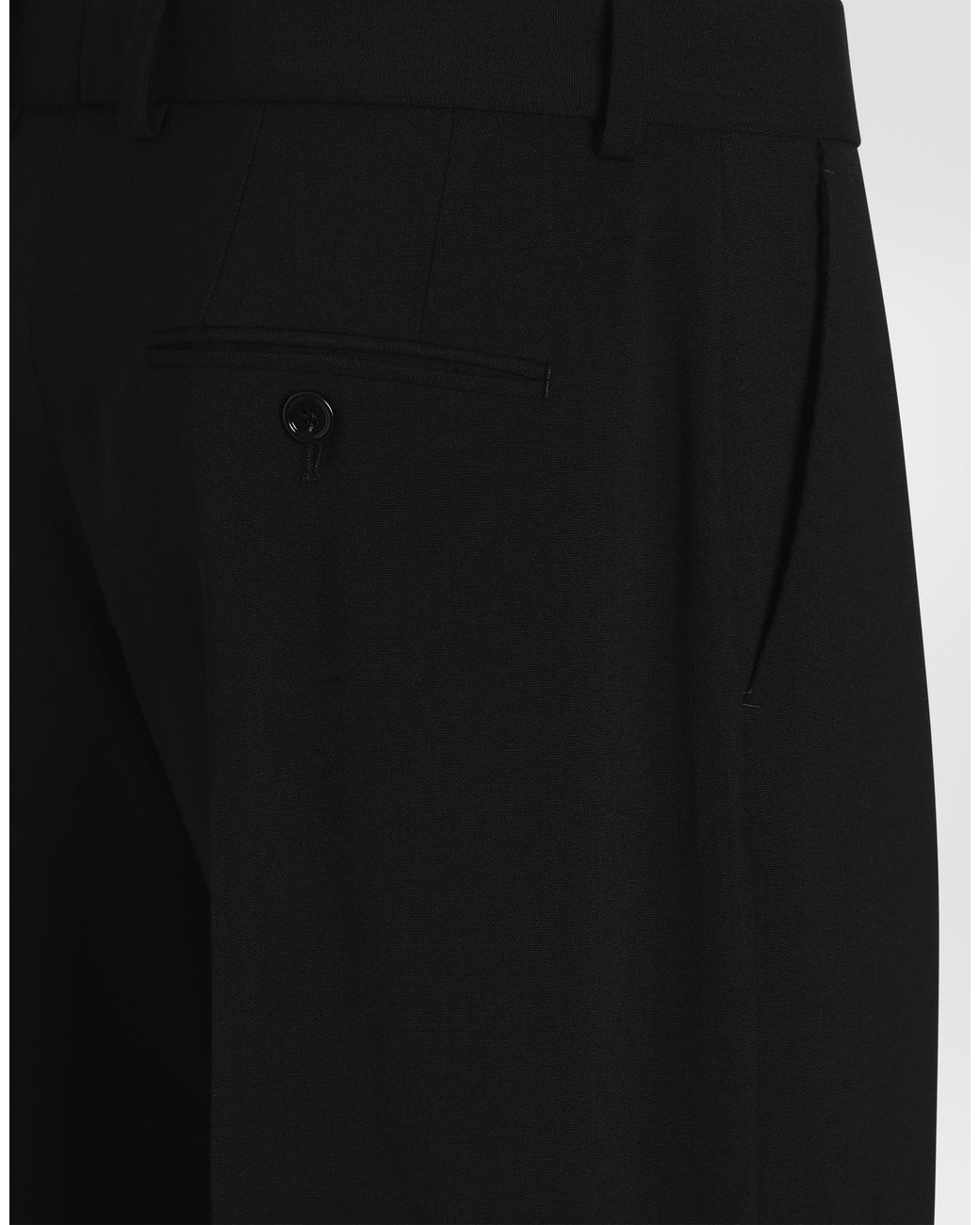 Dolce & Gabbana Black Micro-Ribbed Trousers