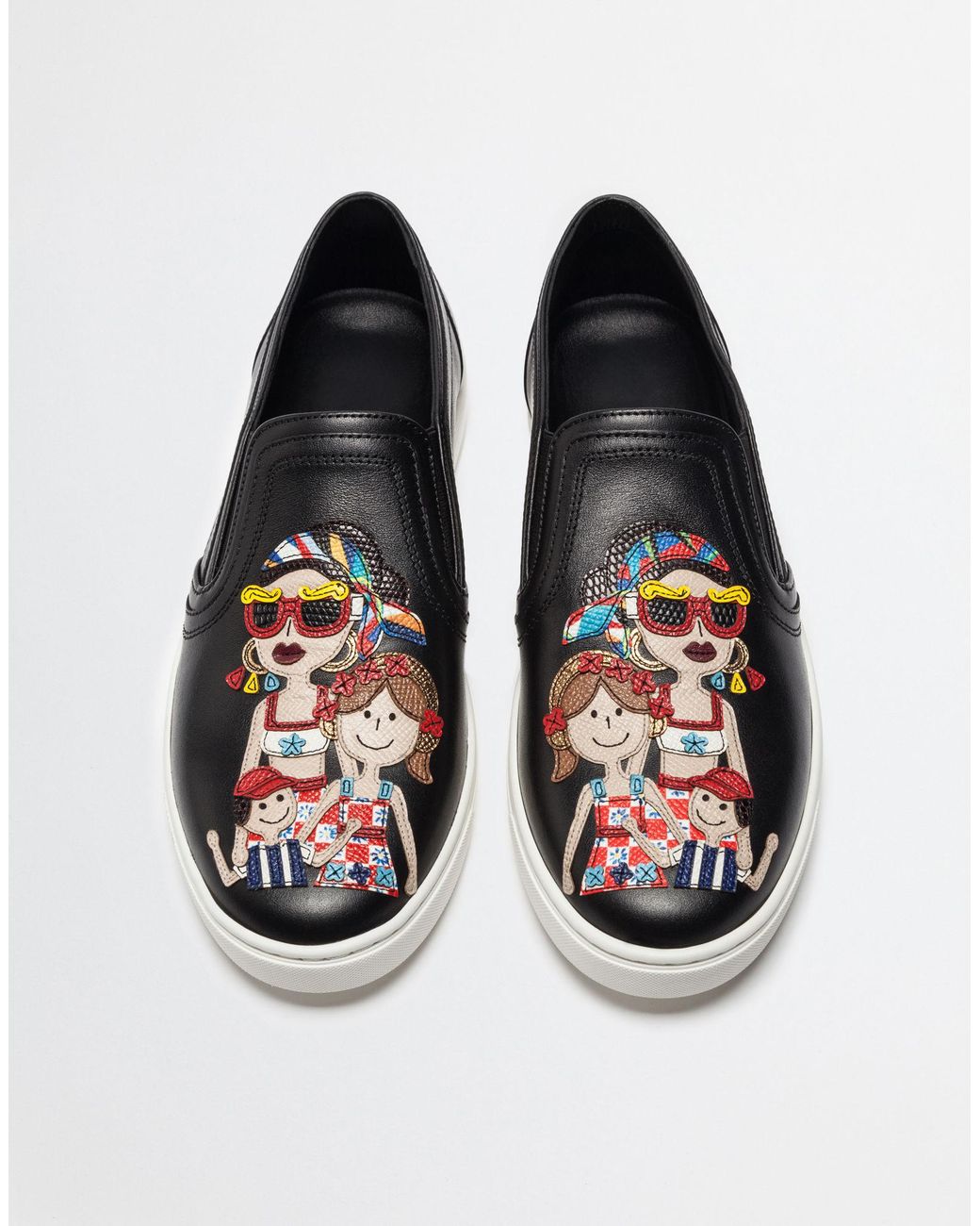 Dolce & Gabbana Slip On Sneakers With Dg Family Patch And Applications in  Black | Lyst