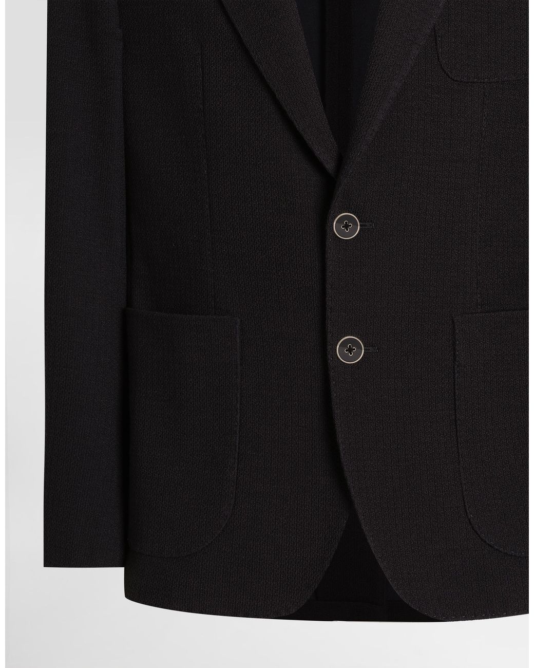 Dolce & Gabbana Black Single-Breasted Taormina Jersey Jacket for men