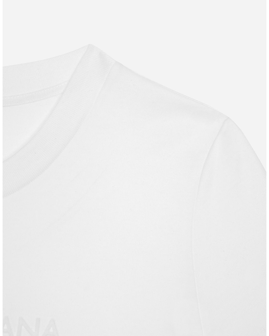 Dolce & Gabbana White T-Shirt Aus Jersey Mit Geflocktem