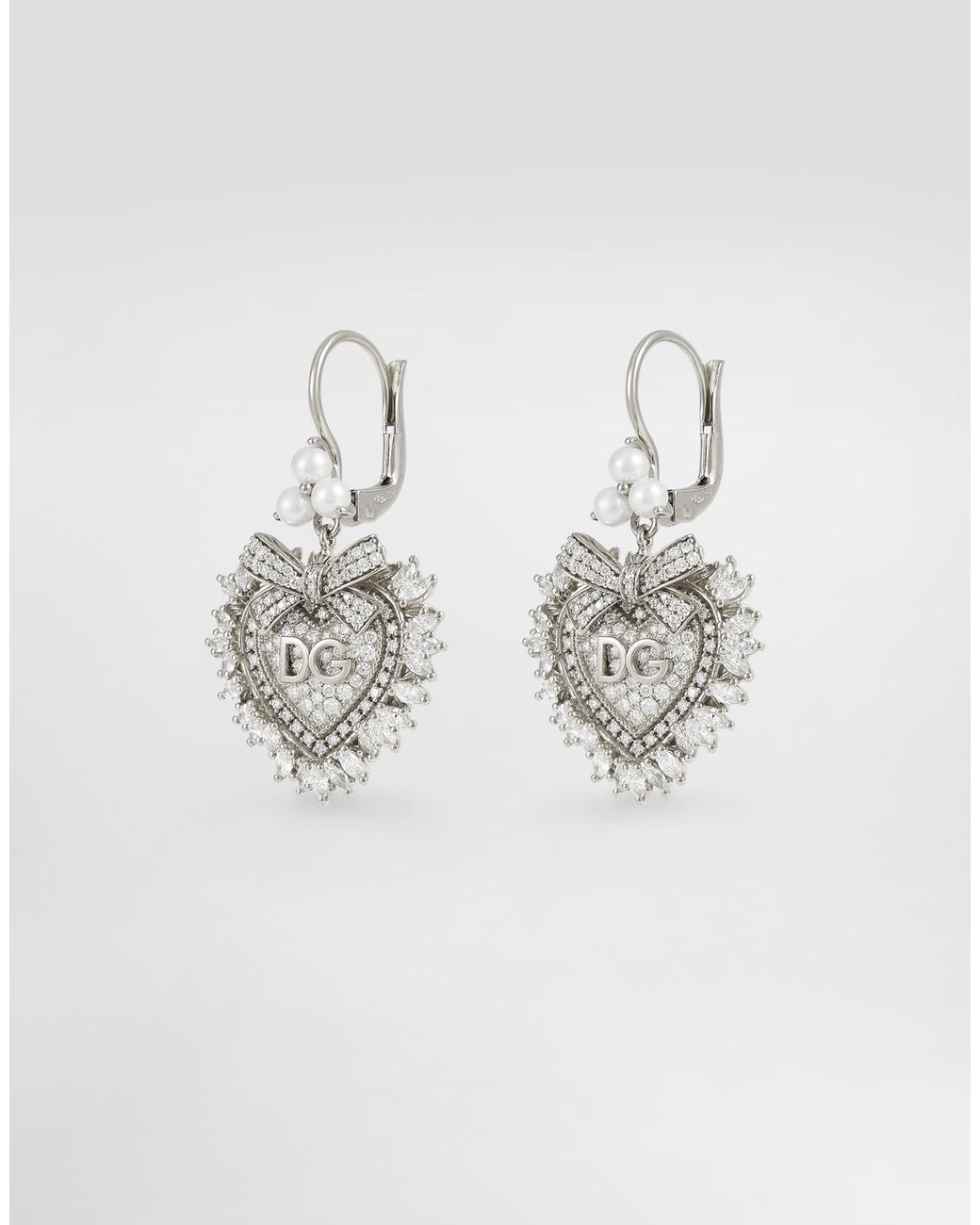 Dolce & Gabbana White Devotion Earrings 18-Carat And Diamonds