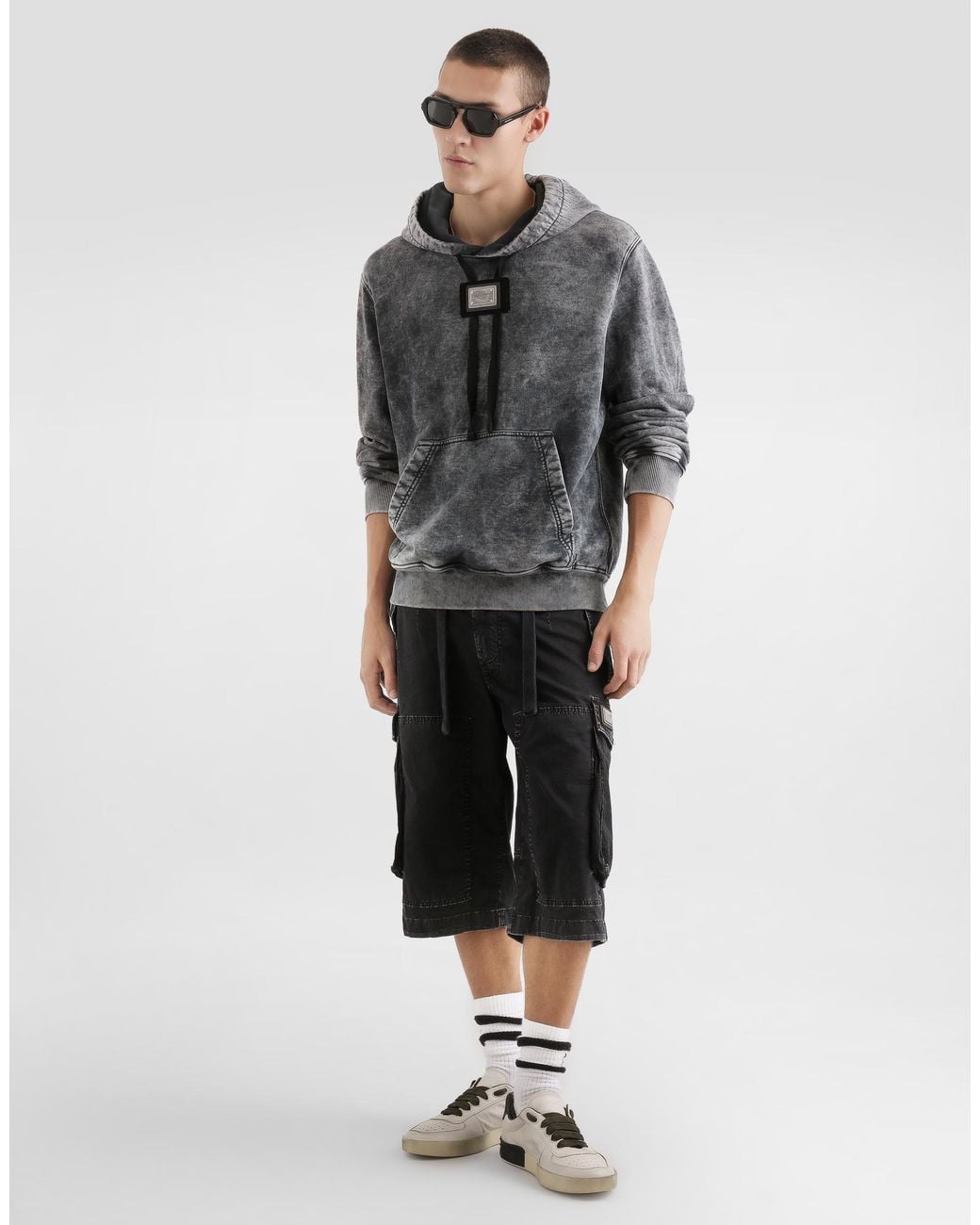 Dolce & Gabbana Gray Jersey Hoodie for men