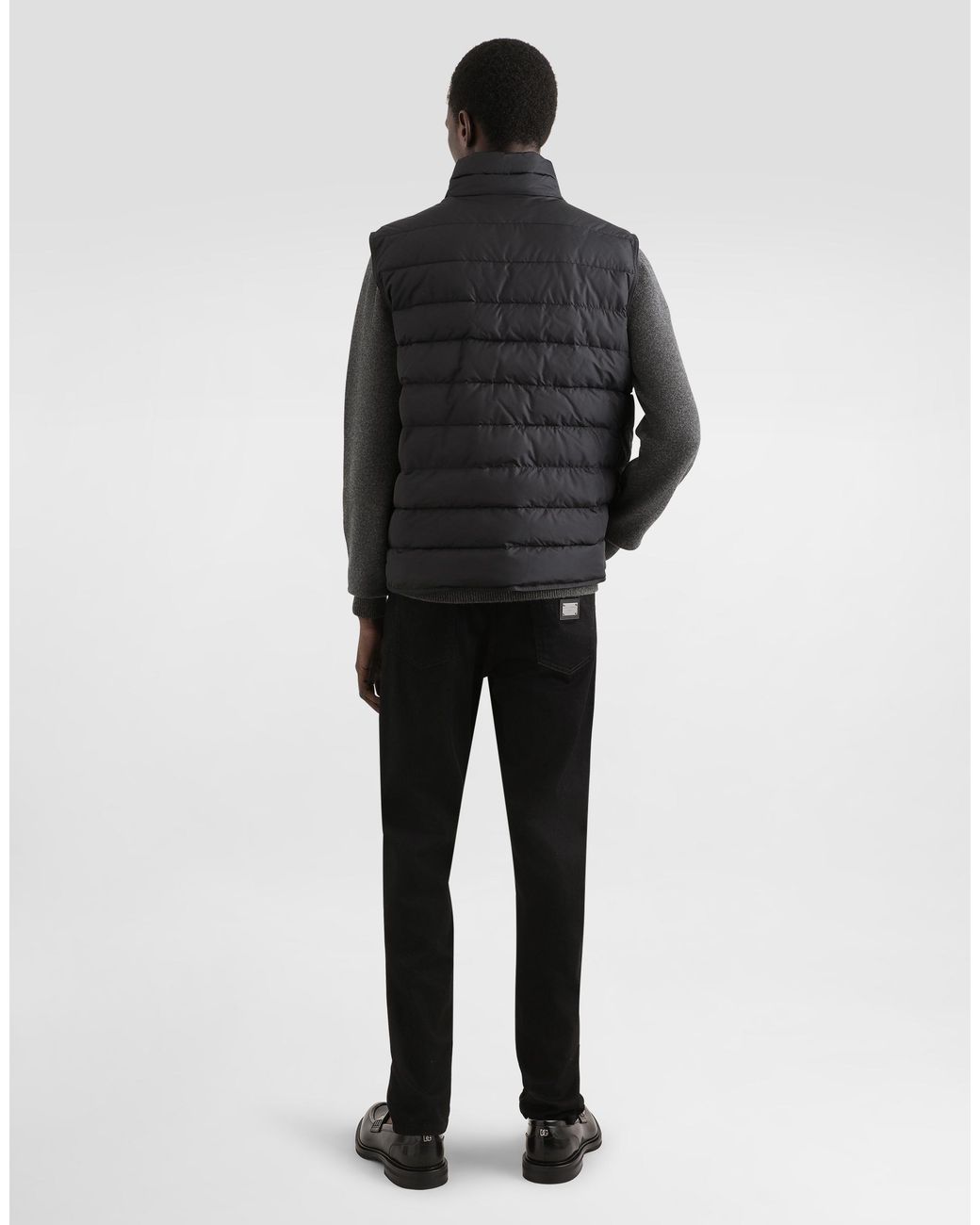 Dolce & Gabbana Gray Wool Round-Neck Sweater With Branded Tag for men