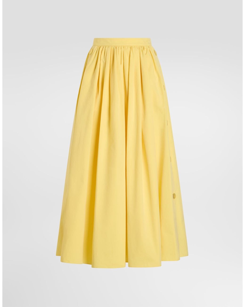 Dolce & Gabbana Yellow Cotton Poplin Skirt