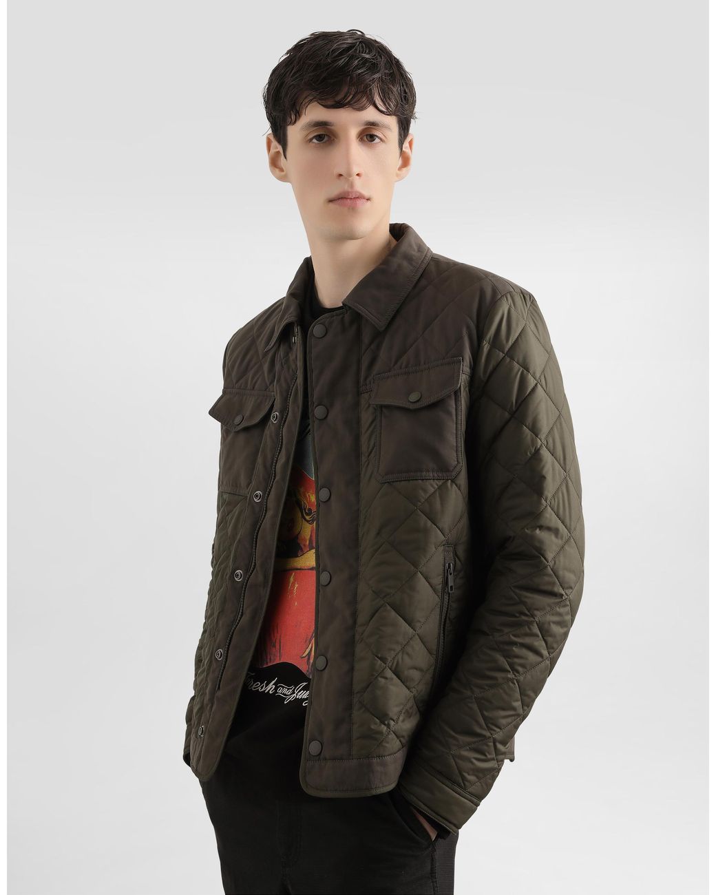 Dolce & Gabbana Natural Quilted Jacket for men