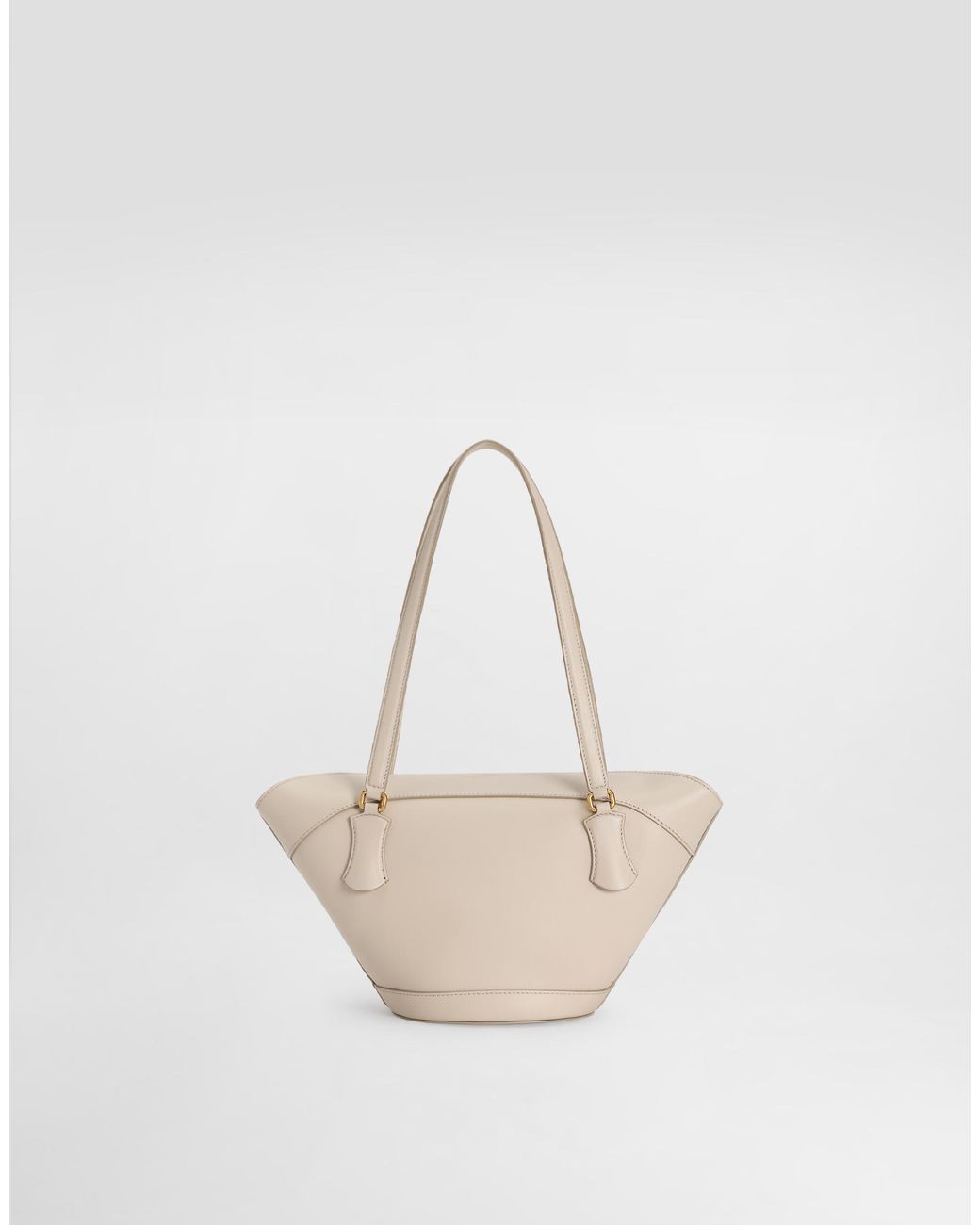 Dolce & Gabbana White Coffa Capri Leather Shoulder Bag
