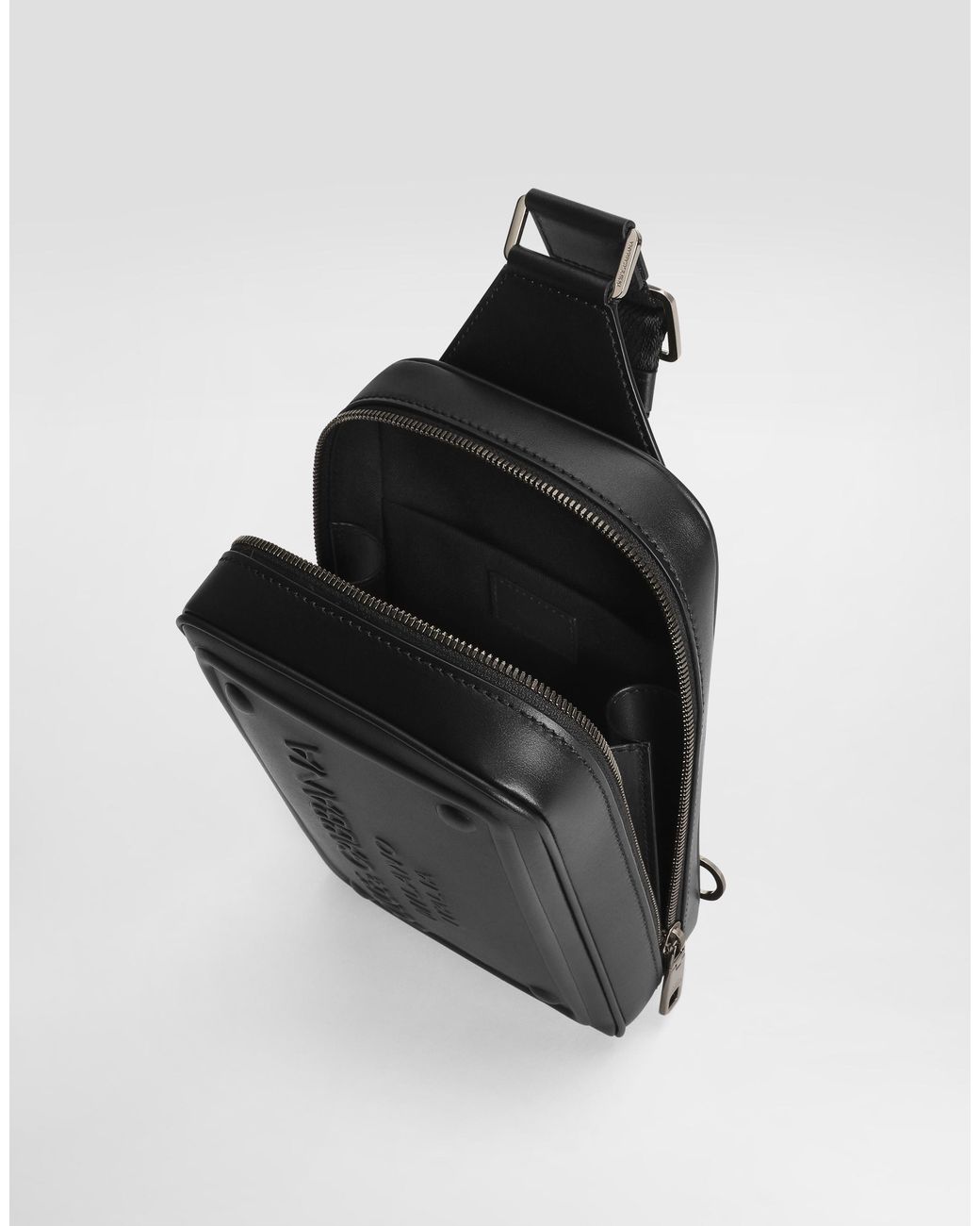 Dolce & Gabbana Gürteltasche Aus Kalbsleder Mit Relieflogo in Black für Herren