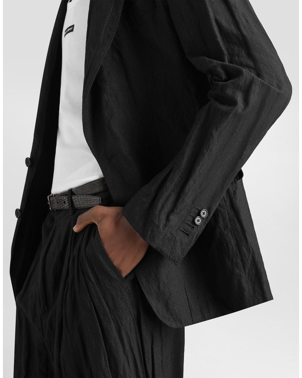 Dolce & Gabbana Black Cotton Trousers for men
