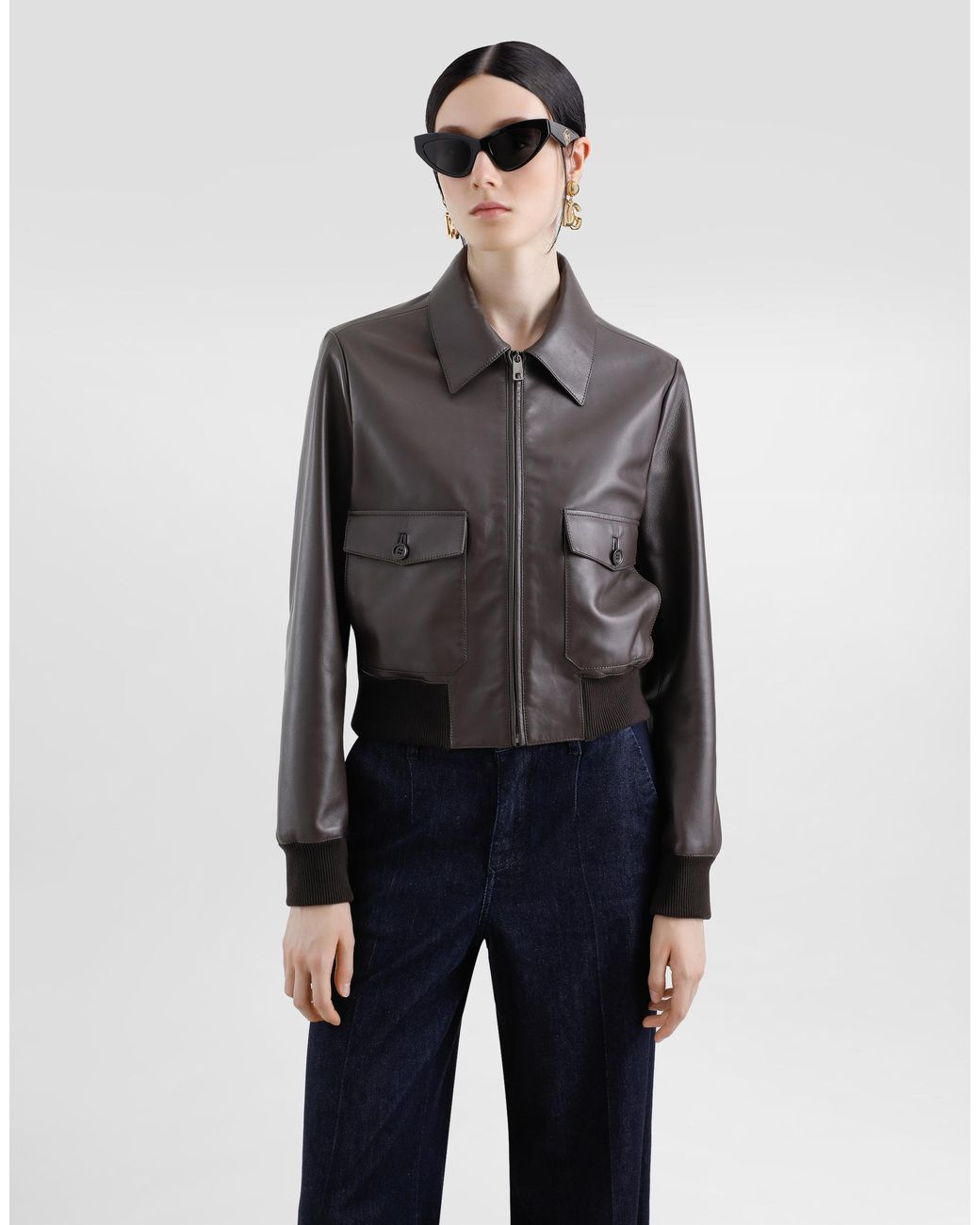 Dolce & Gabbana Black Short Plongé Nappa Leather Jacket