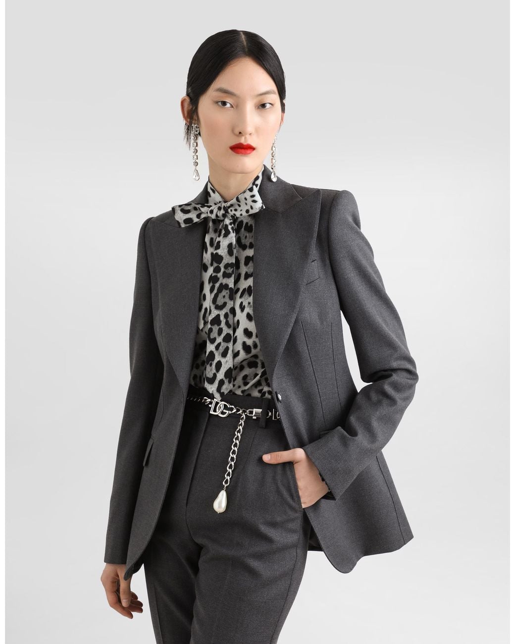 Dolce & Gabbana Black Single-Breasted Woolen Turlington Blazer