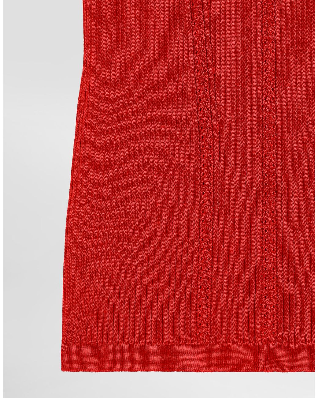 Dolce & Gabbana Red Knit Tank Top