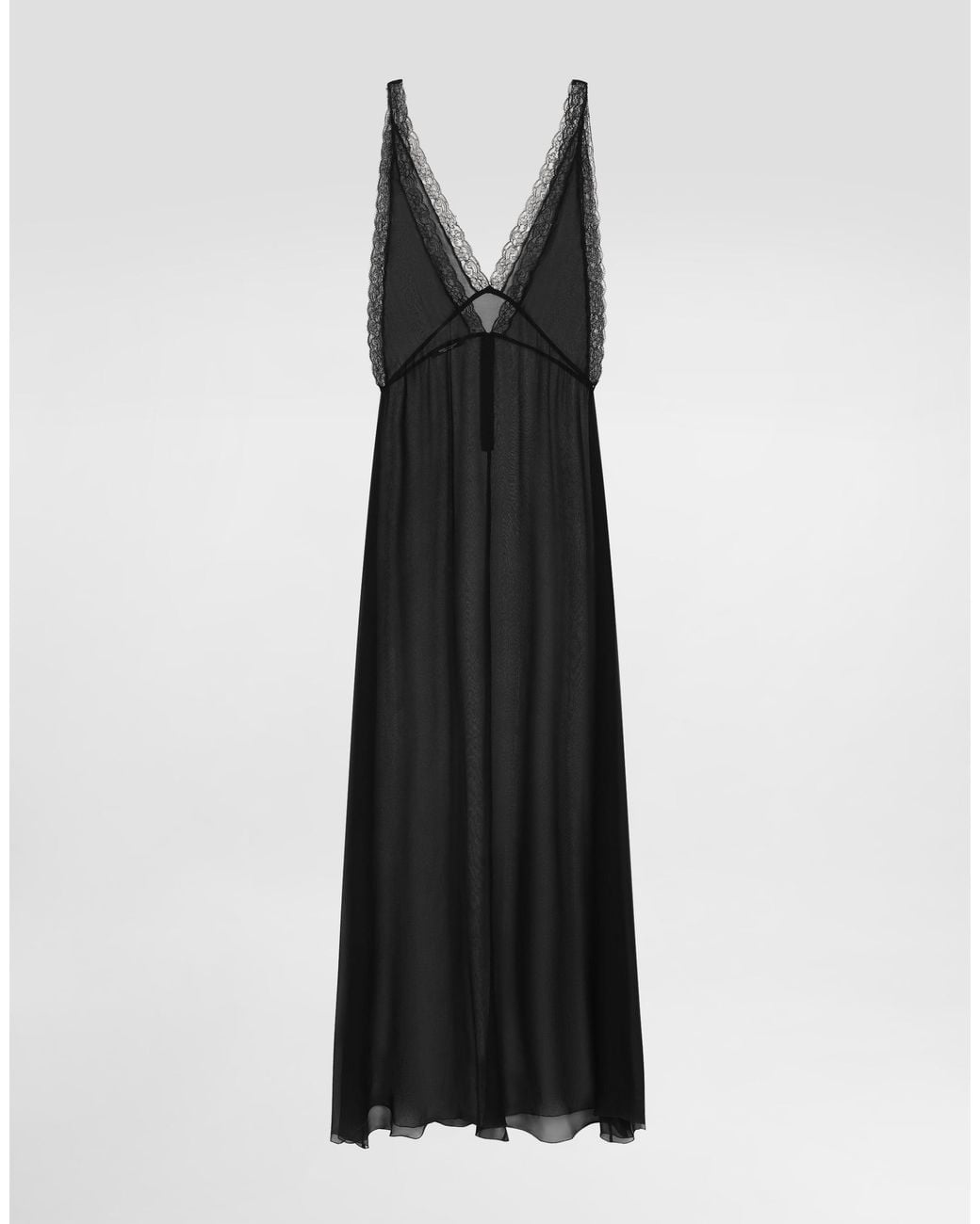 Dolce & Gabbana Black Long Chiffon Dress