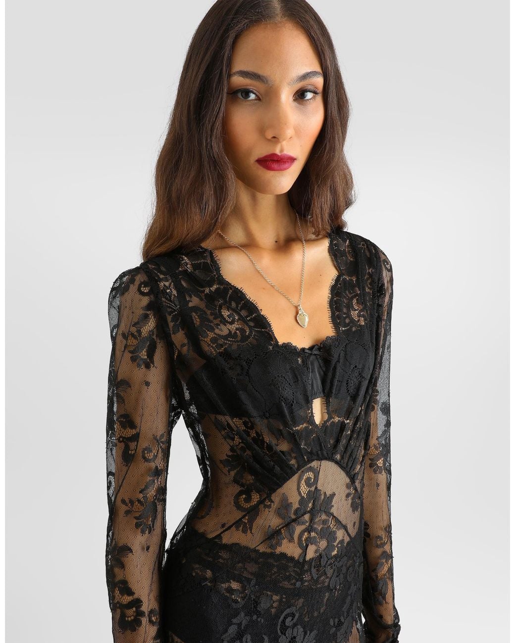 Dolce & Gabbana Black Chantilly Lace Dress