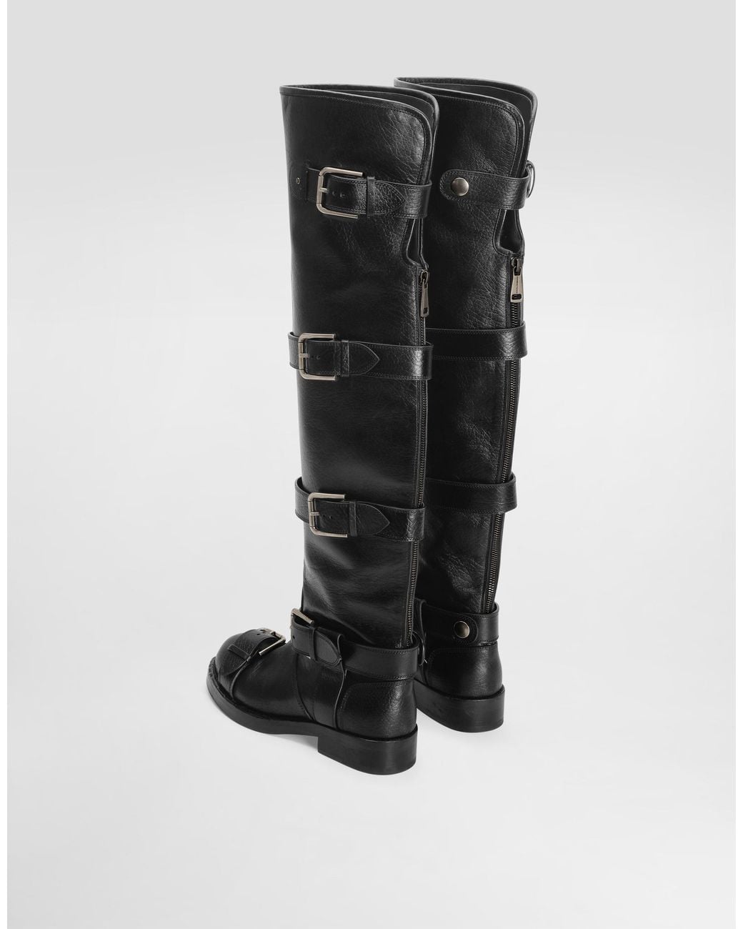 Dolce & Gabbana Black Horse Leather Boots
