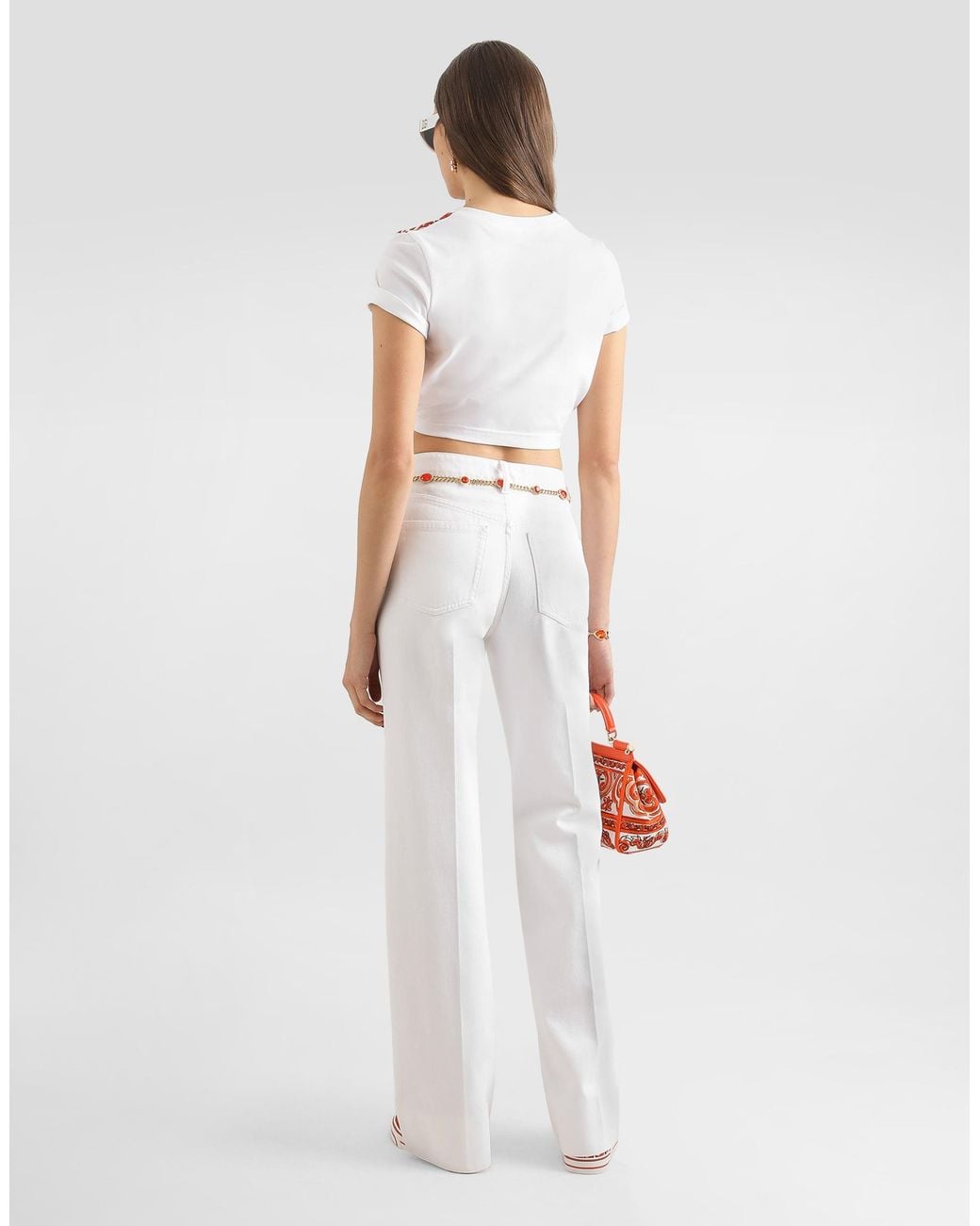 Dolce & Gabbana White Pantalone 5 Tasche