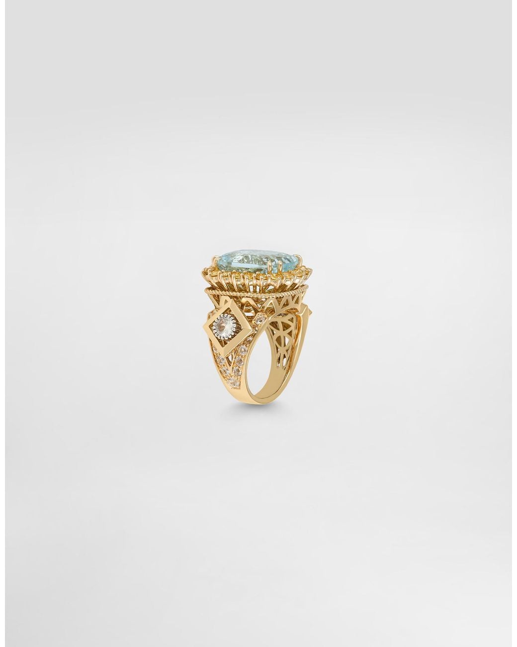 Dolce & Gabbana White 2329 Ring Acquamarin