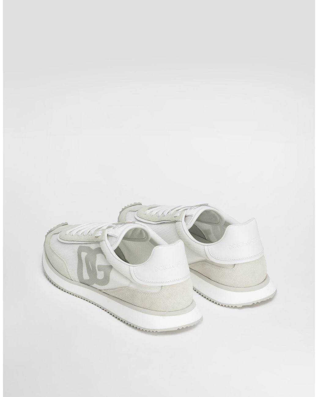 Dolce & Gabbana Natural Mixed-Material Dg Cushion Sneakers for men