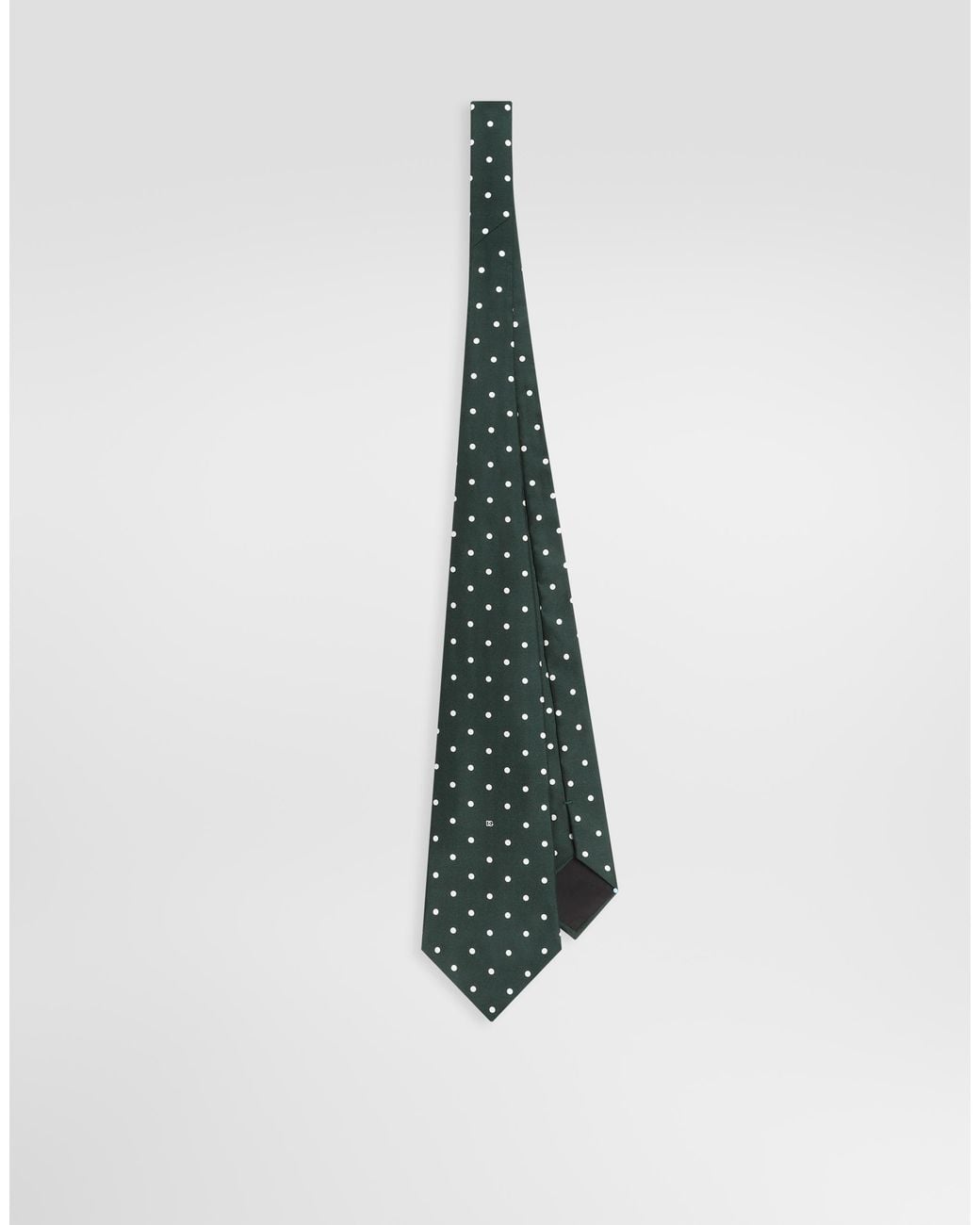 Dolce & Gabbana Blue Polka Dot-Print Silk Twill Tie for men