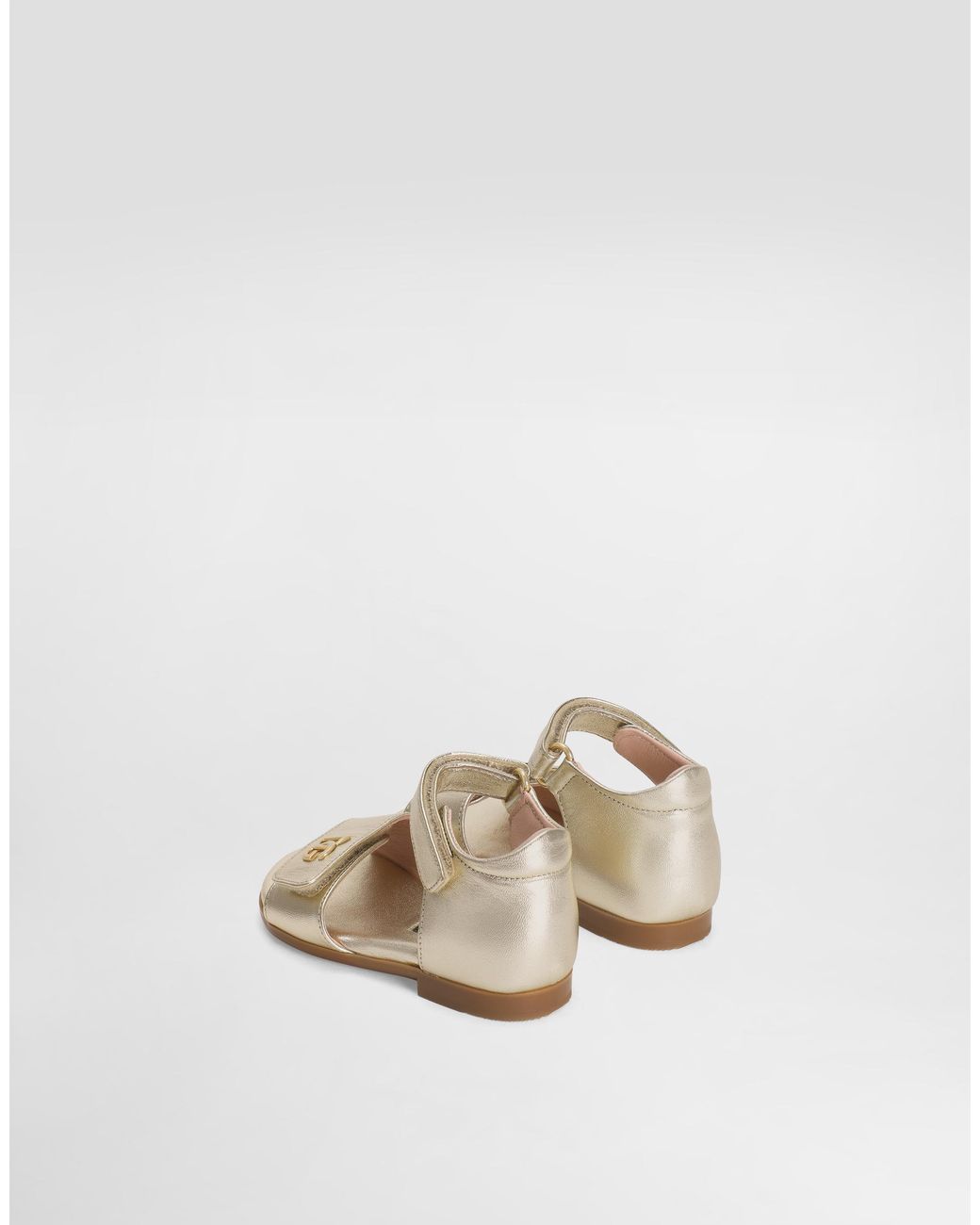 Dolce & Gabbana Natural Laminated Nappa Leather Sandals