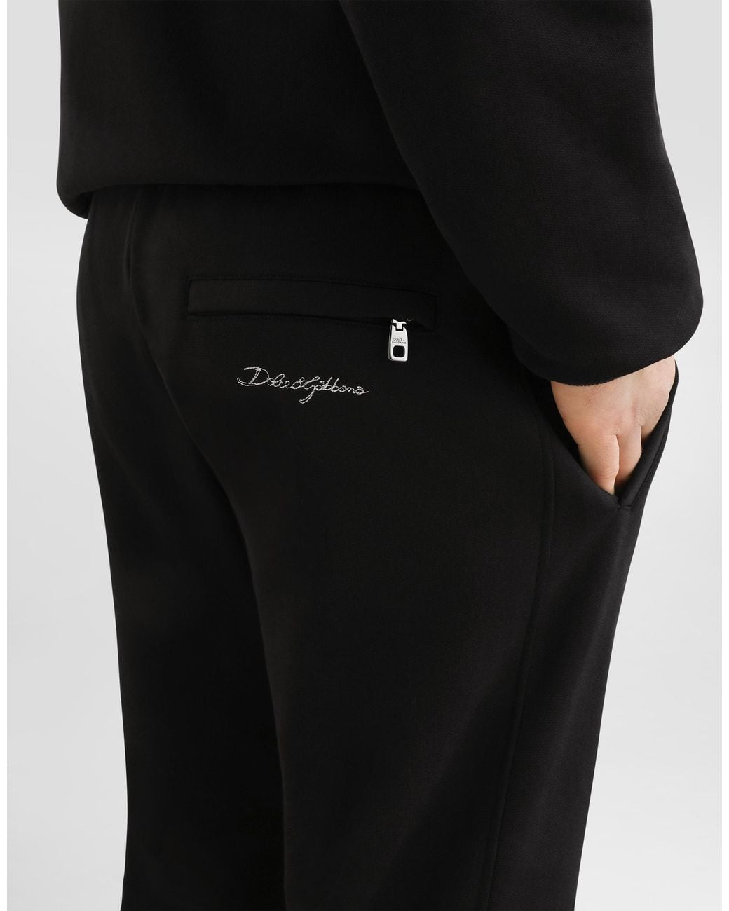 Dolce & Gabbana Black Jersey Jogging Trousers for men