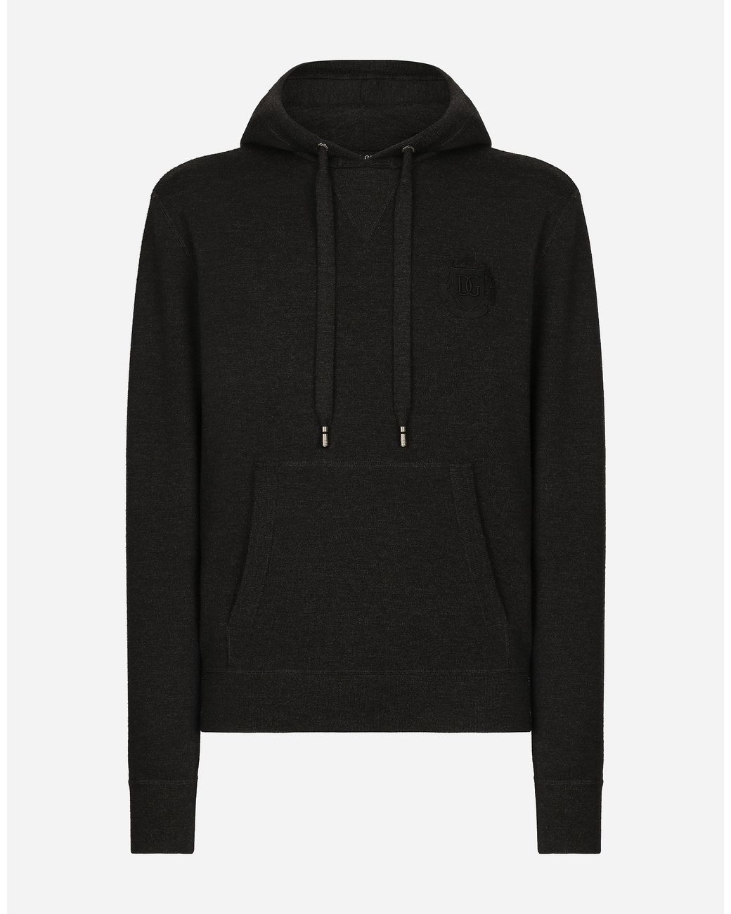 Dolce & Gabbana Black Logo-Embroidered Hoodie for men