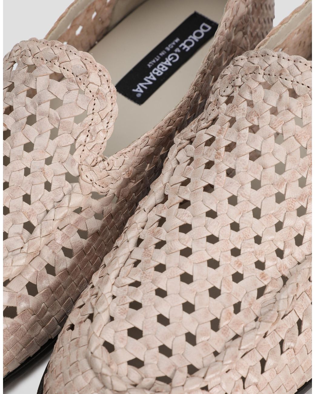 Dolce & Gabbana Natural Polished Goatskin Slippers for men