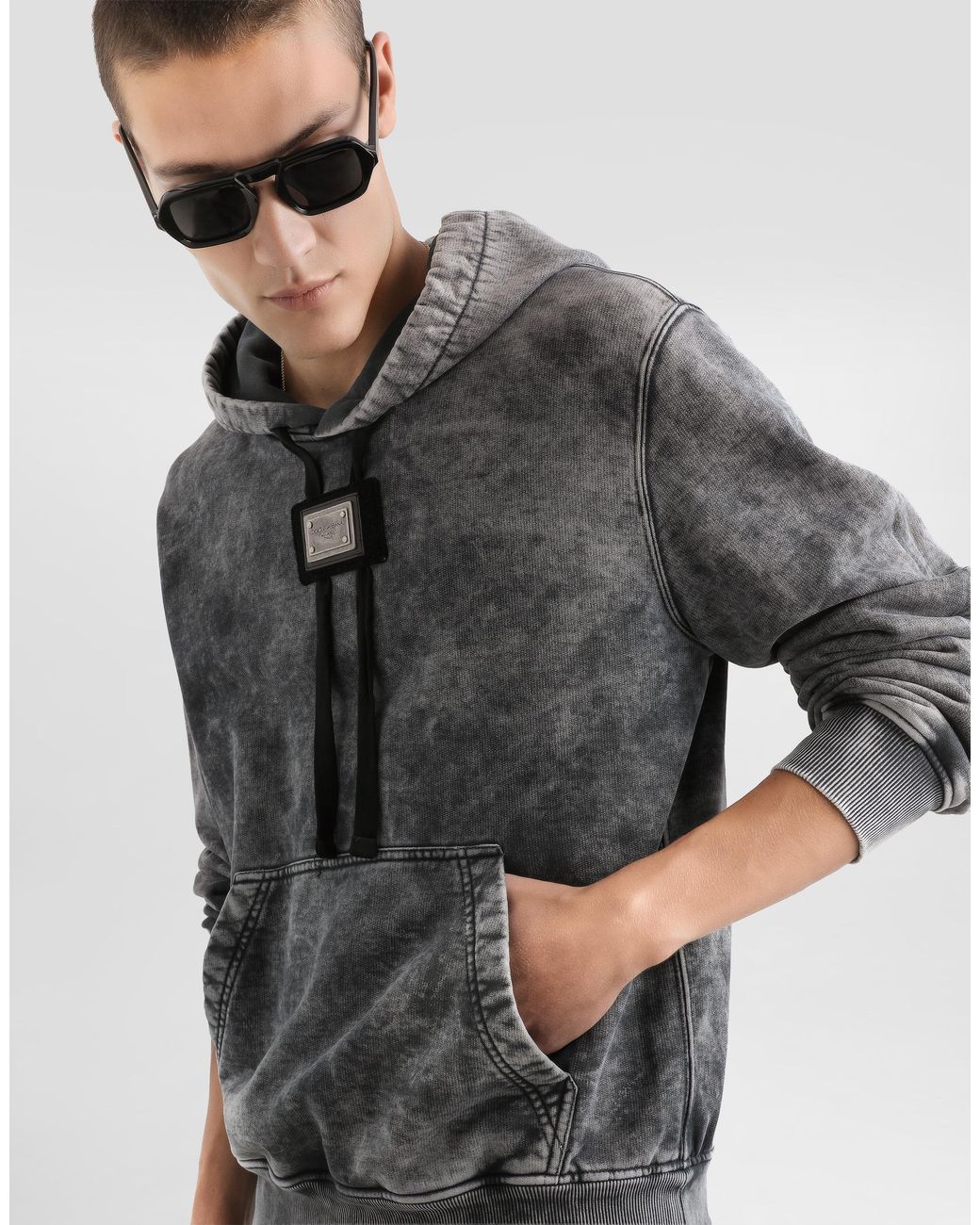 Dolce & Gabbana Gray Jersey Hoodie for men