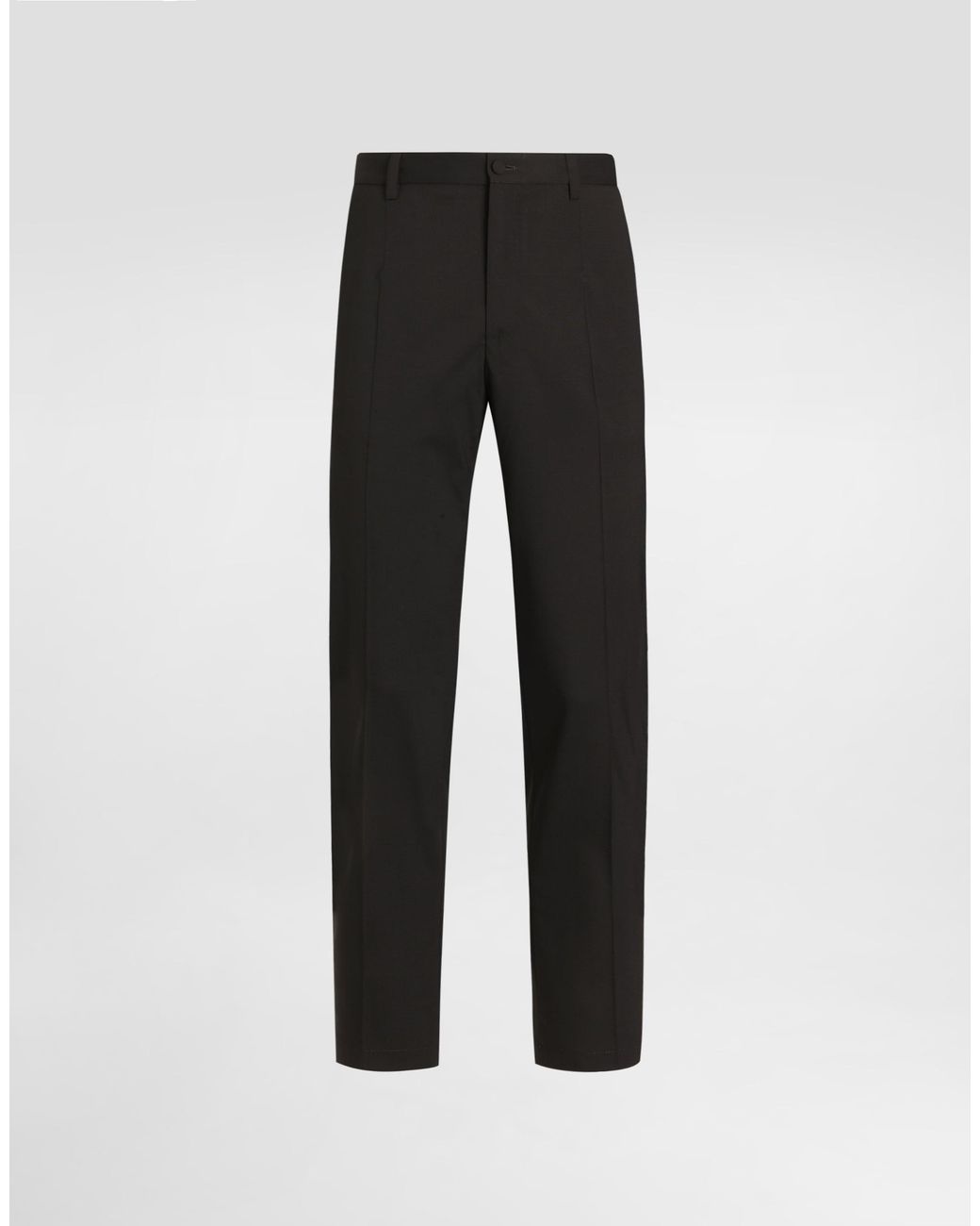 Dolce & Gabbana Black Stretch Wool Canvas Trousers for men