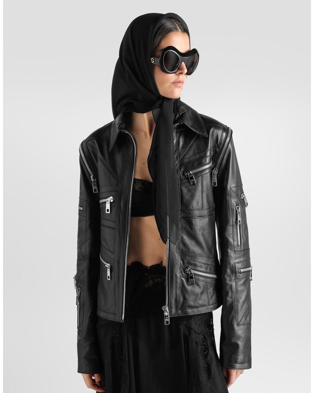 Dolce & Gabbana Black Nappa Leather Jacket