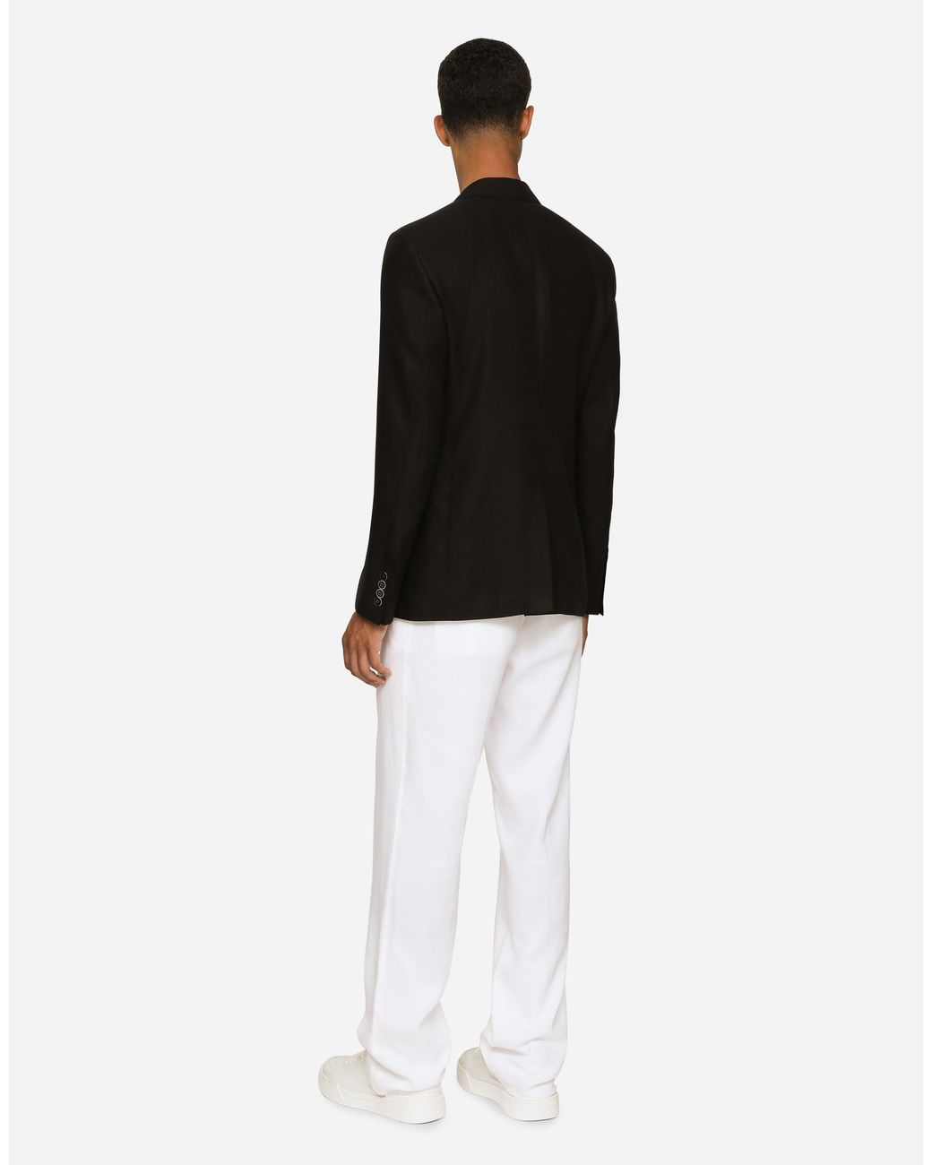 Dolce & Gabbana Black Linen Sicilia-Fit Jacket for men