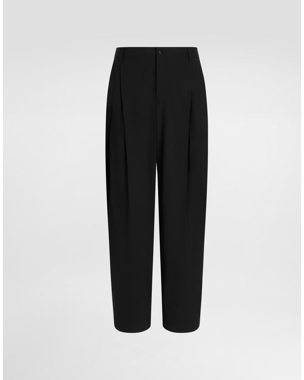Dolce & Gabbana Black Wool Trousers for men