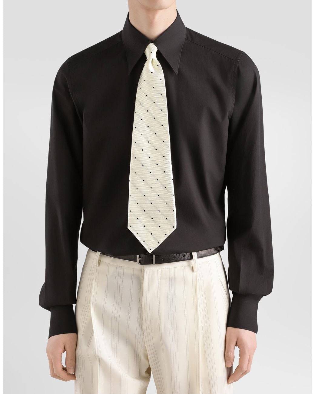 Dolce & Gabbana White Polka Dot Jacquard Tie for men