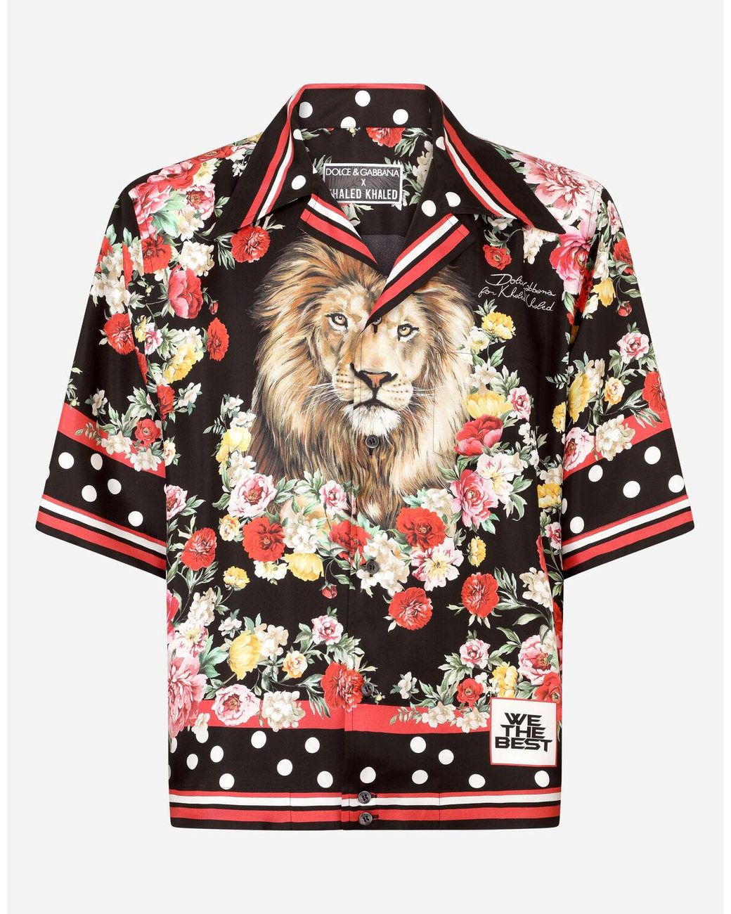 Dolce & Gabbana Silk Hawaiian Shirt With Lion Mix Print for Men | Lyst